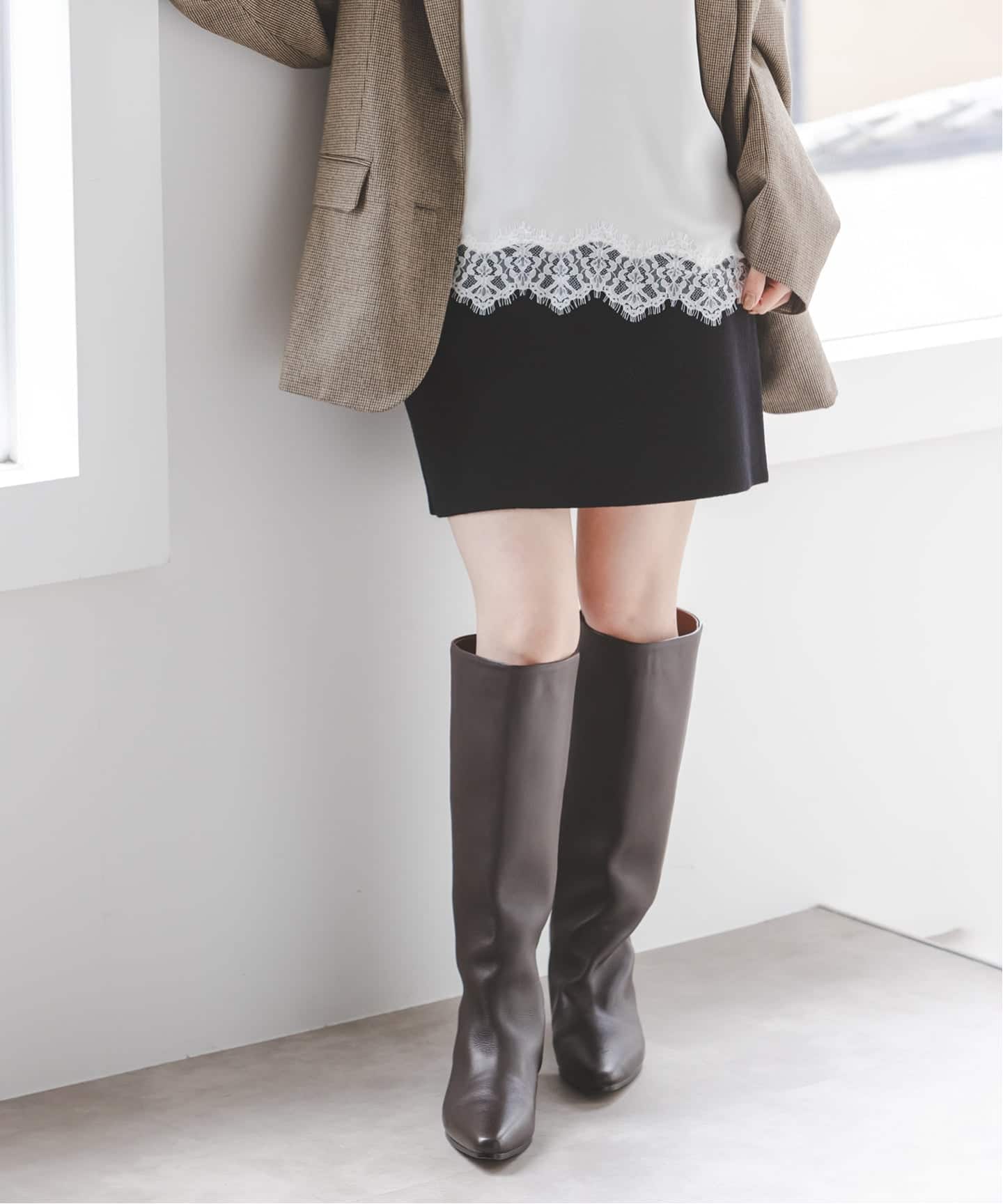 NOBLE 接結タック編みミニスカート 追加予約・新色》接結タック編みミニスカート（ミニスカート）｜NOBLE