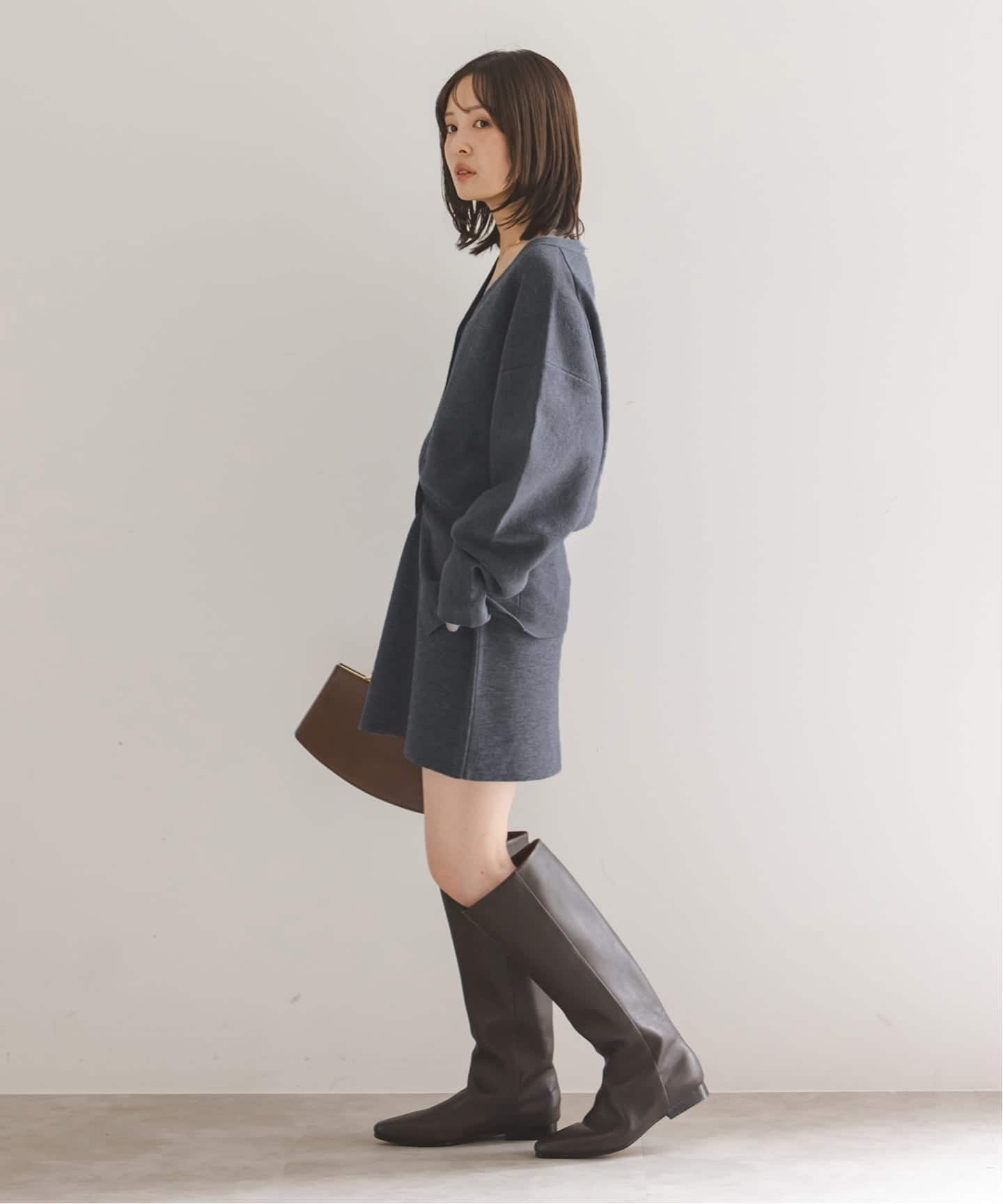追加予約・新色》接結タック編みミニスカート（ミニスカート）｜NOBLE