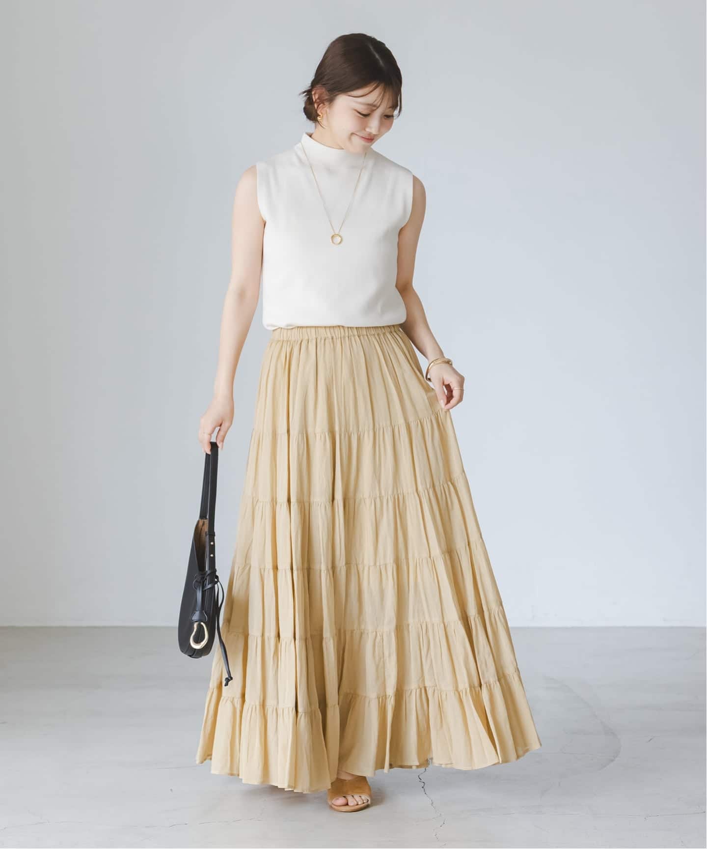 NOBLE別注カラー》COUTURE D'ADAM SushiVoile Tiered Skirt（ロング