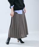 《予約》TWトロ/ストライプ プリーツスカート