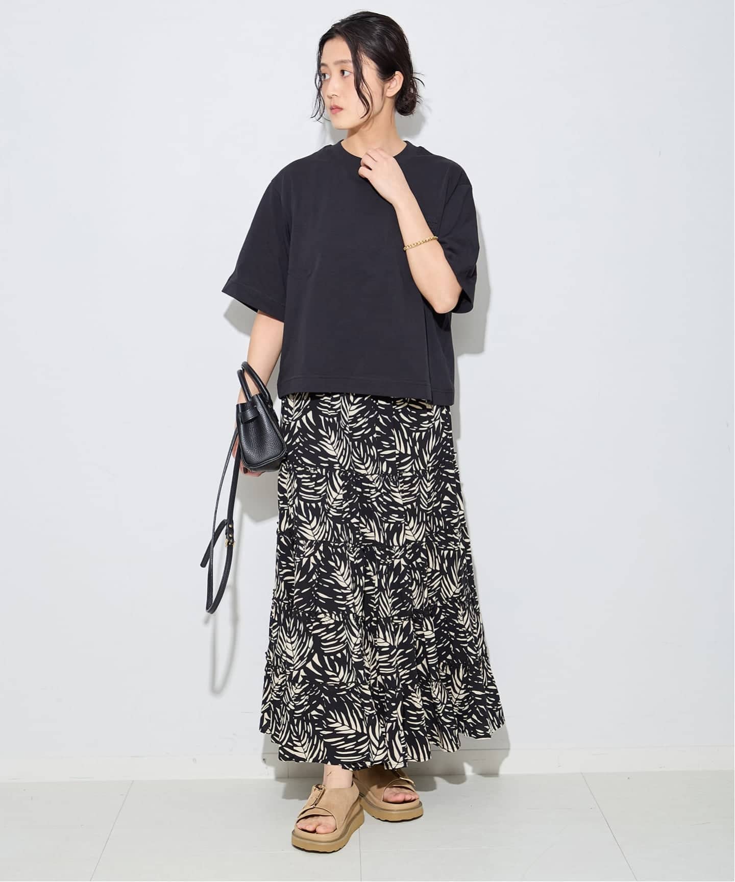 別注【LUSANA / ルサーナ】RUFFLE TIRED MAXI SKIRT：スカート（ロング