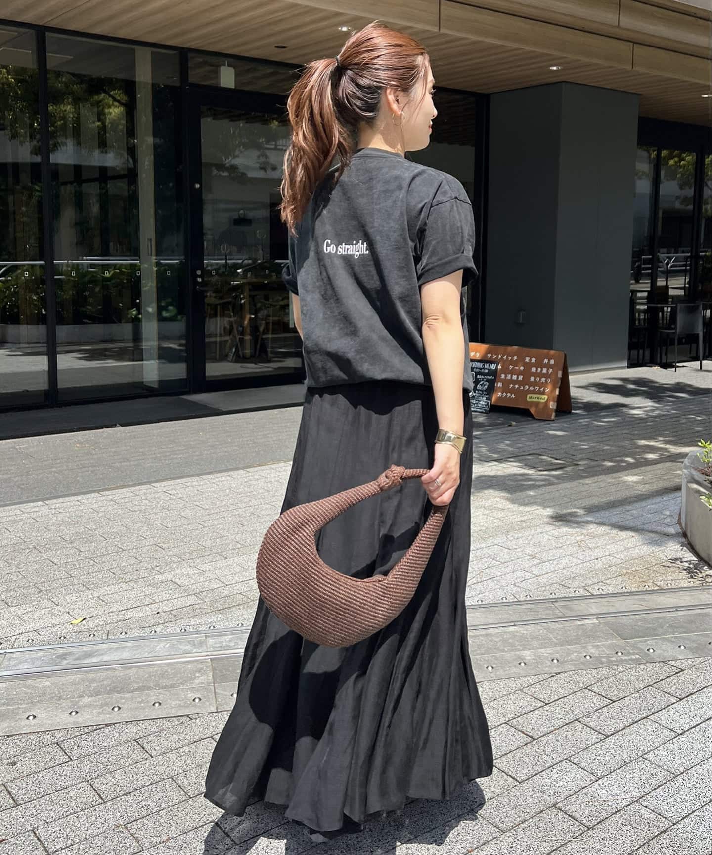 【未使用】ジャーナルスタンダード　シアーレーヨンリネンスカート　ブラック 追加》シアーレーヨンリネンスカート（ロング・マキシ丈スカート