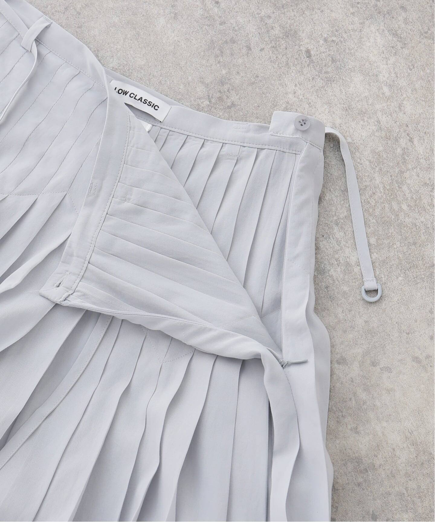 LOW CLASSIC/ロウ クラシック】 PLEATED MIDI SKIRT（ひざ丈スカート 