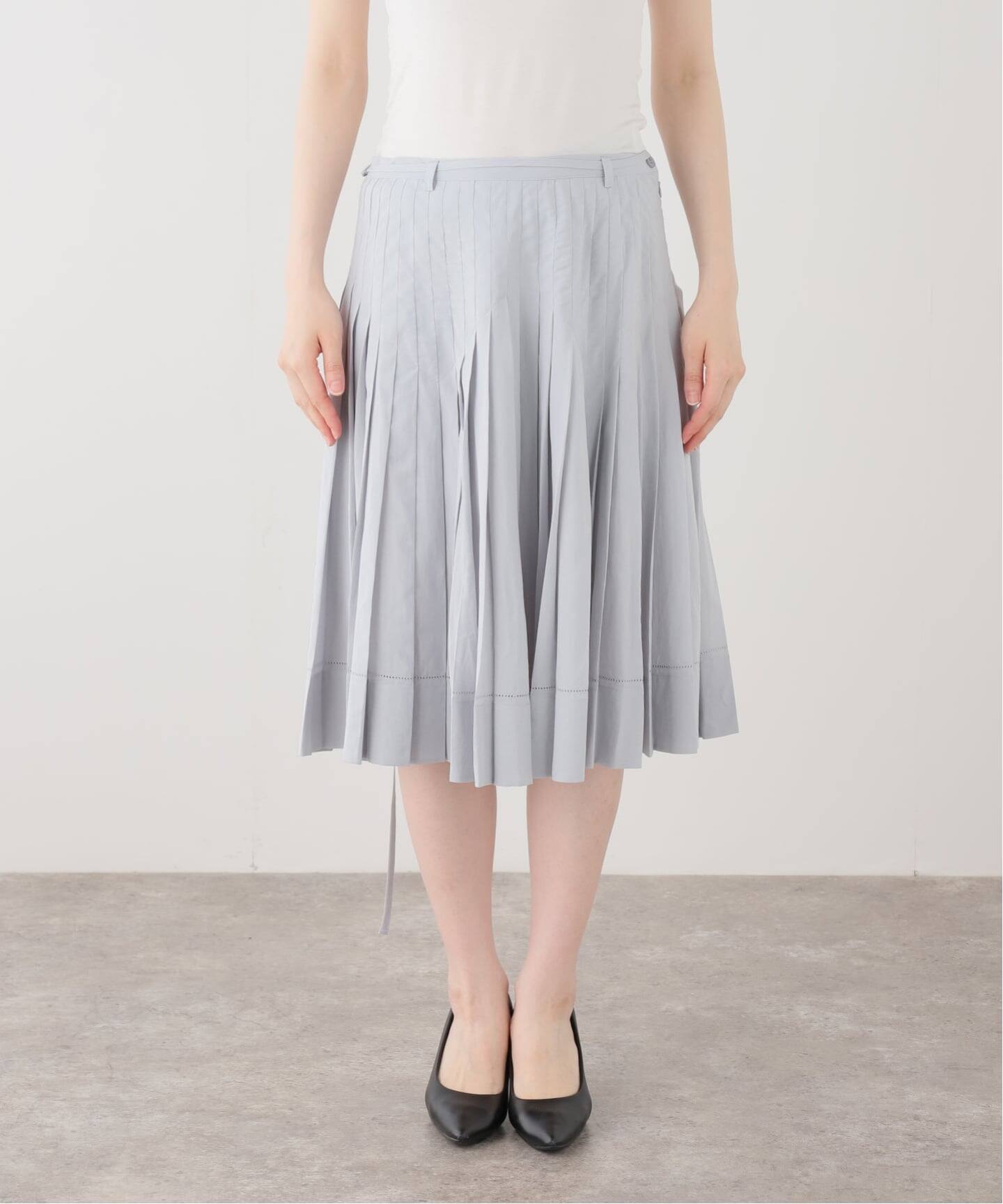 LOW CLASSIC/ロウ クラシック】 PLEATED MIDI SKIRT（ひざ丈スカート