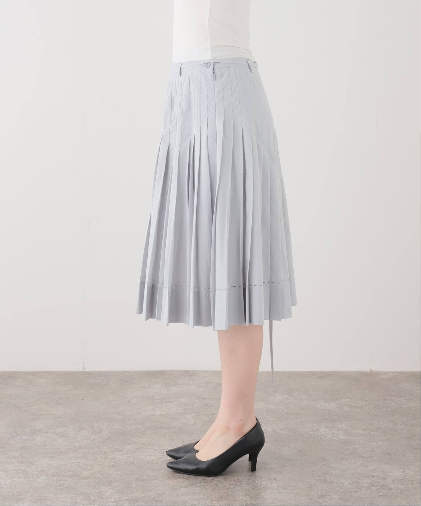 LOW CLASSIC/ロウ クラシック】 PLEATED MIDI SKIRT（ひざ丈スカート 