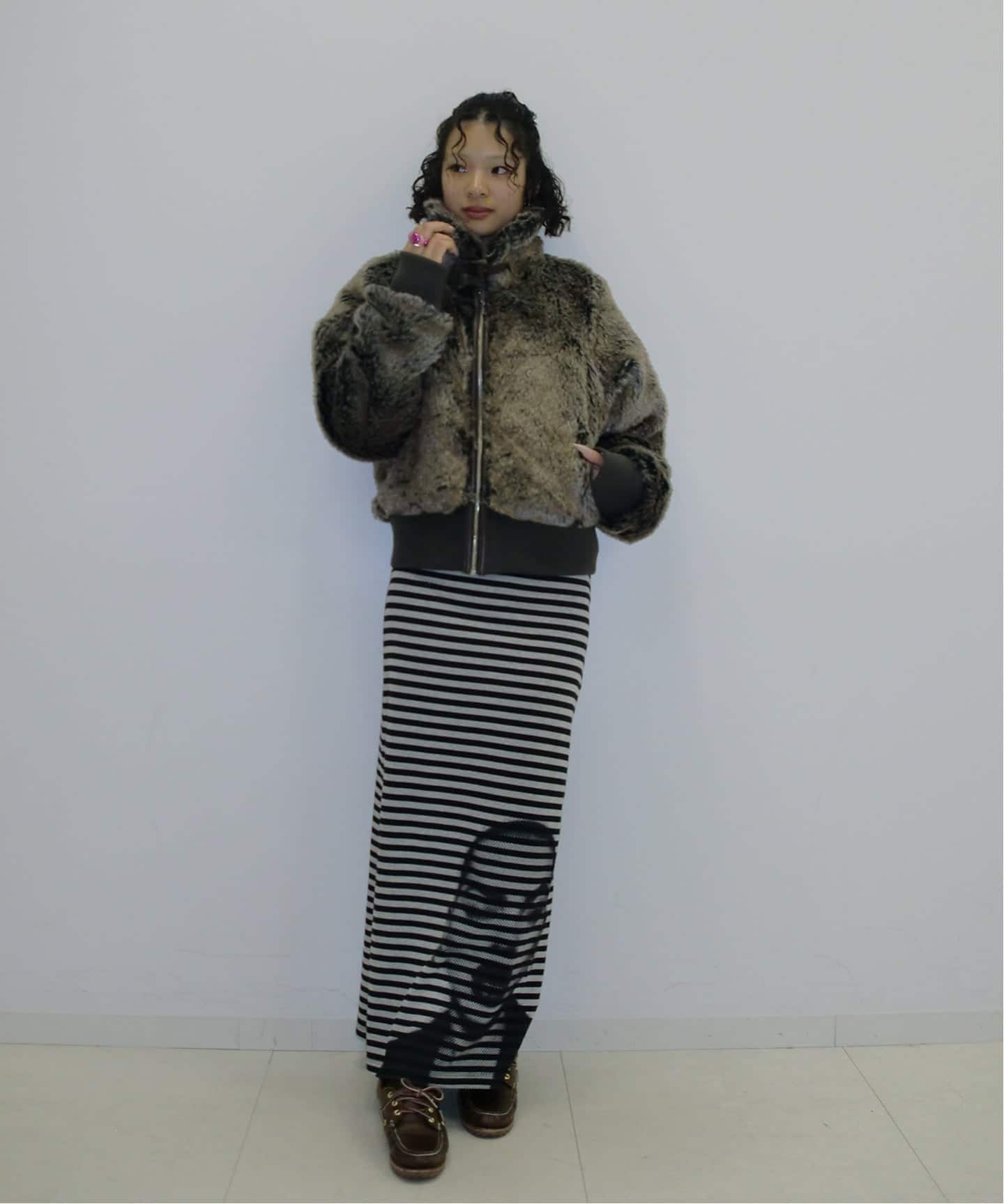 予約追加3》ボーダープリントスカート（ロング・マキシ丈スカート