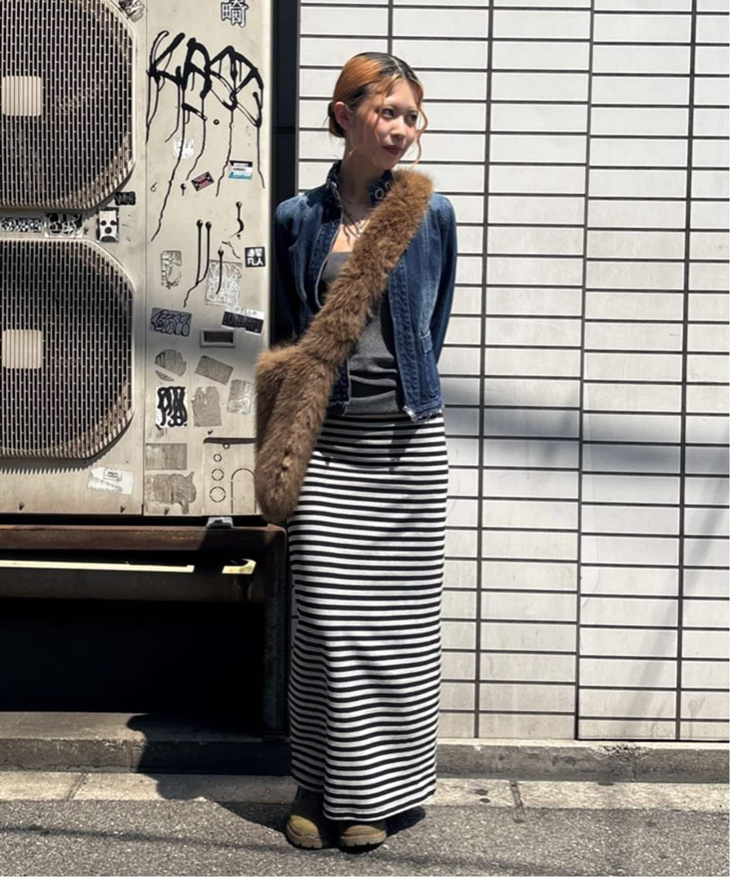 予約追加3》ボーダープリントスカート（ロング・マキシ丈スカート