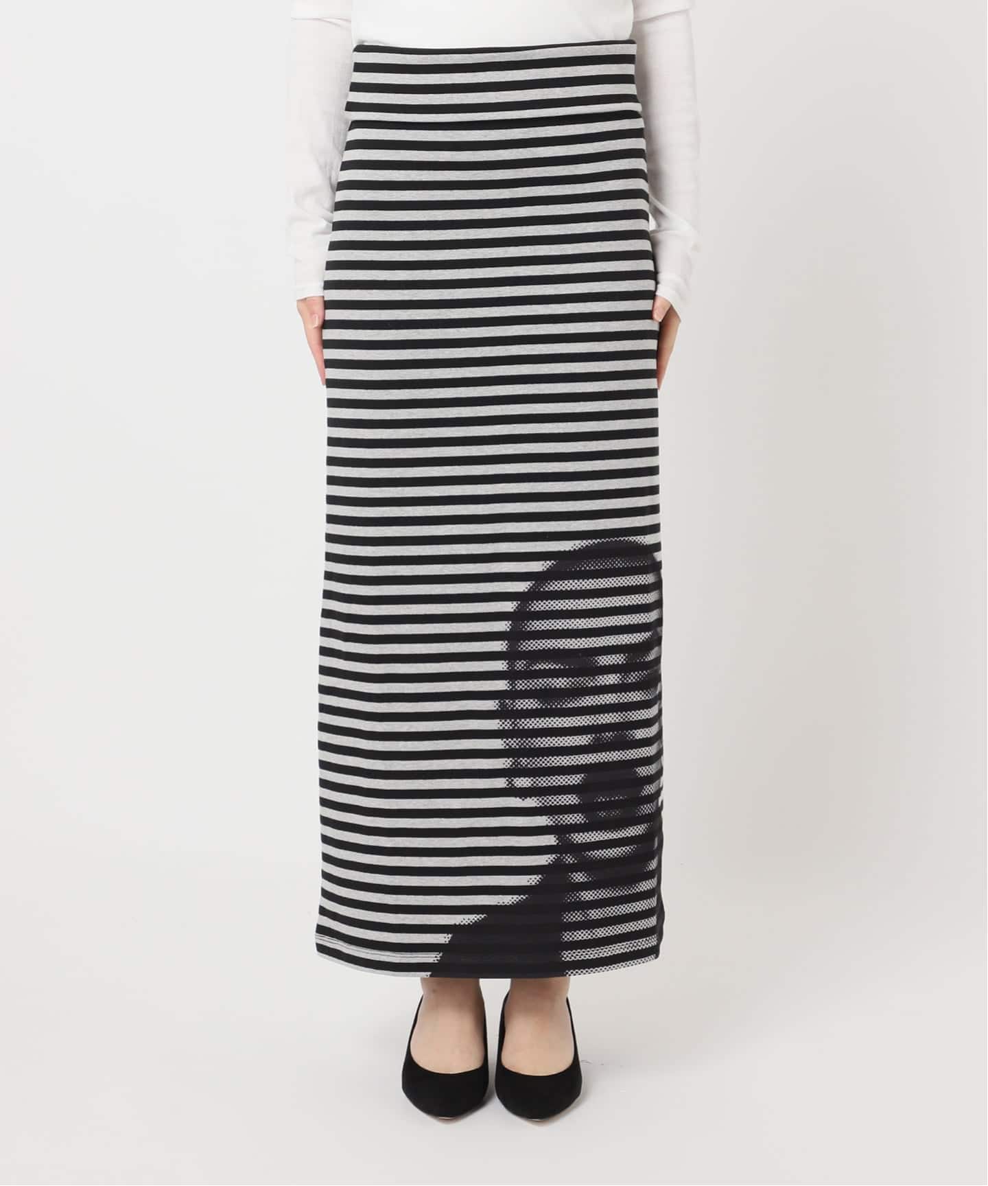 【完売商品】ボーダープリントスカート　オリエンスジャーナルスタンダード 予約追加3》ボーダープリントスカート（ロング・マキシ丈スカート