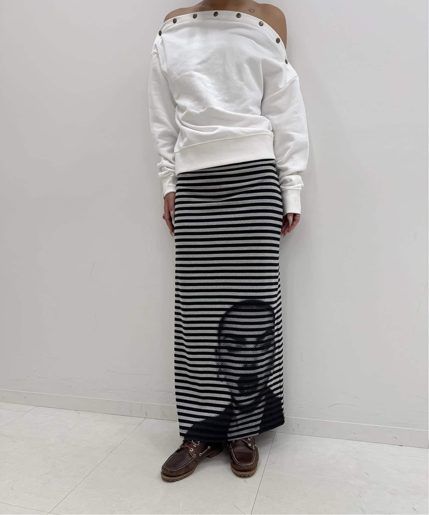 予約追加3》ボーダープリントスカート（ロング・マキシ丈スカート