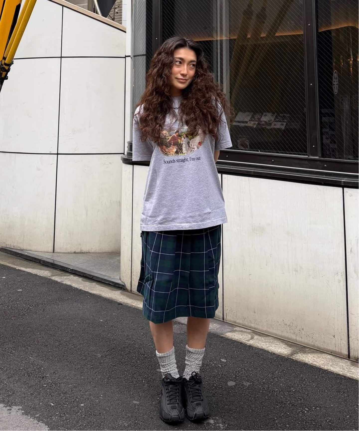 OBEY / オベイ】 SHELLY PLAID PLEATED SKIRT（ひざ丈スカート