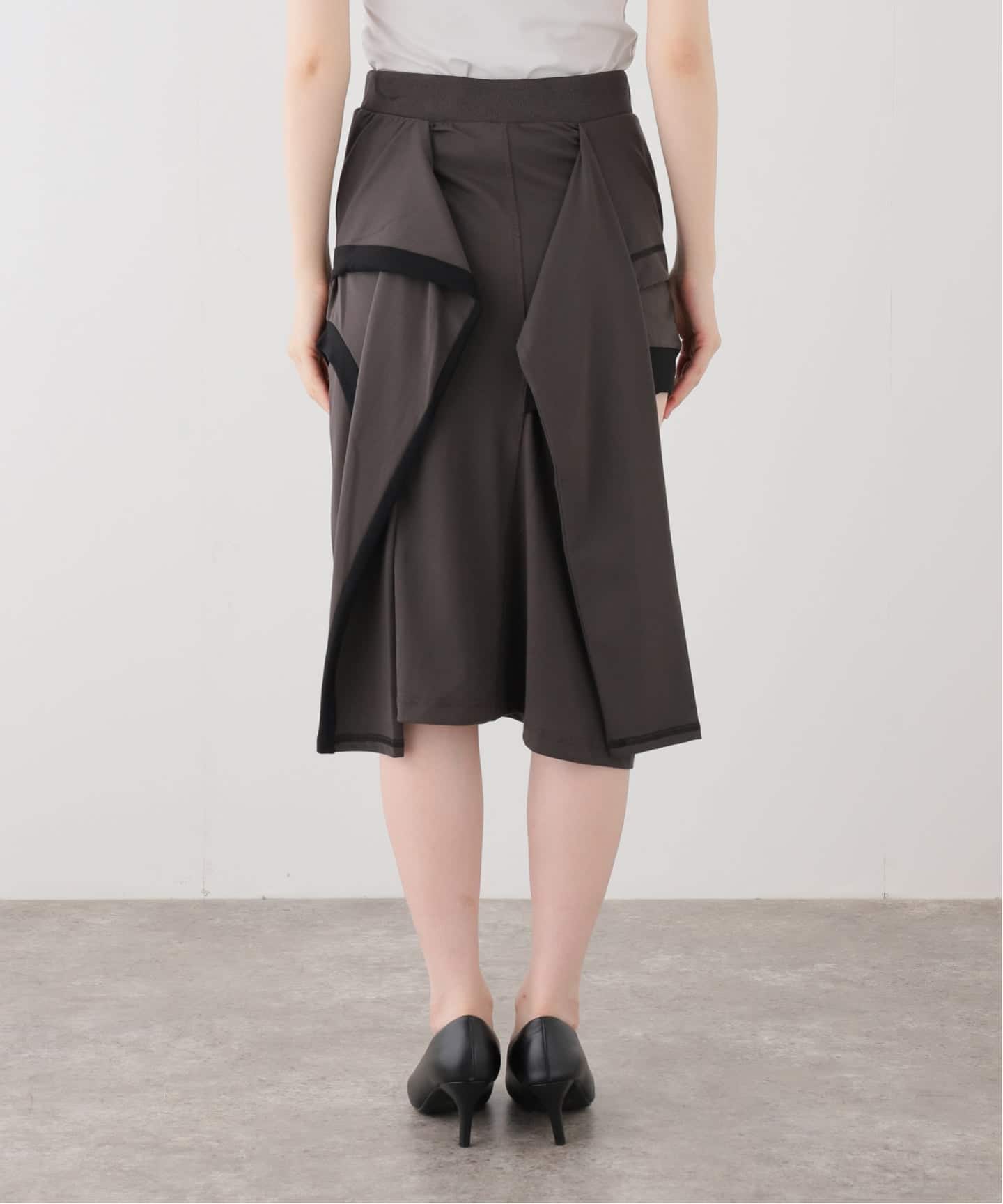 OPEN YY / オープンワイワイ】 COLOR BLOCK PANEL CUTOUT SKIRT（ひざ