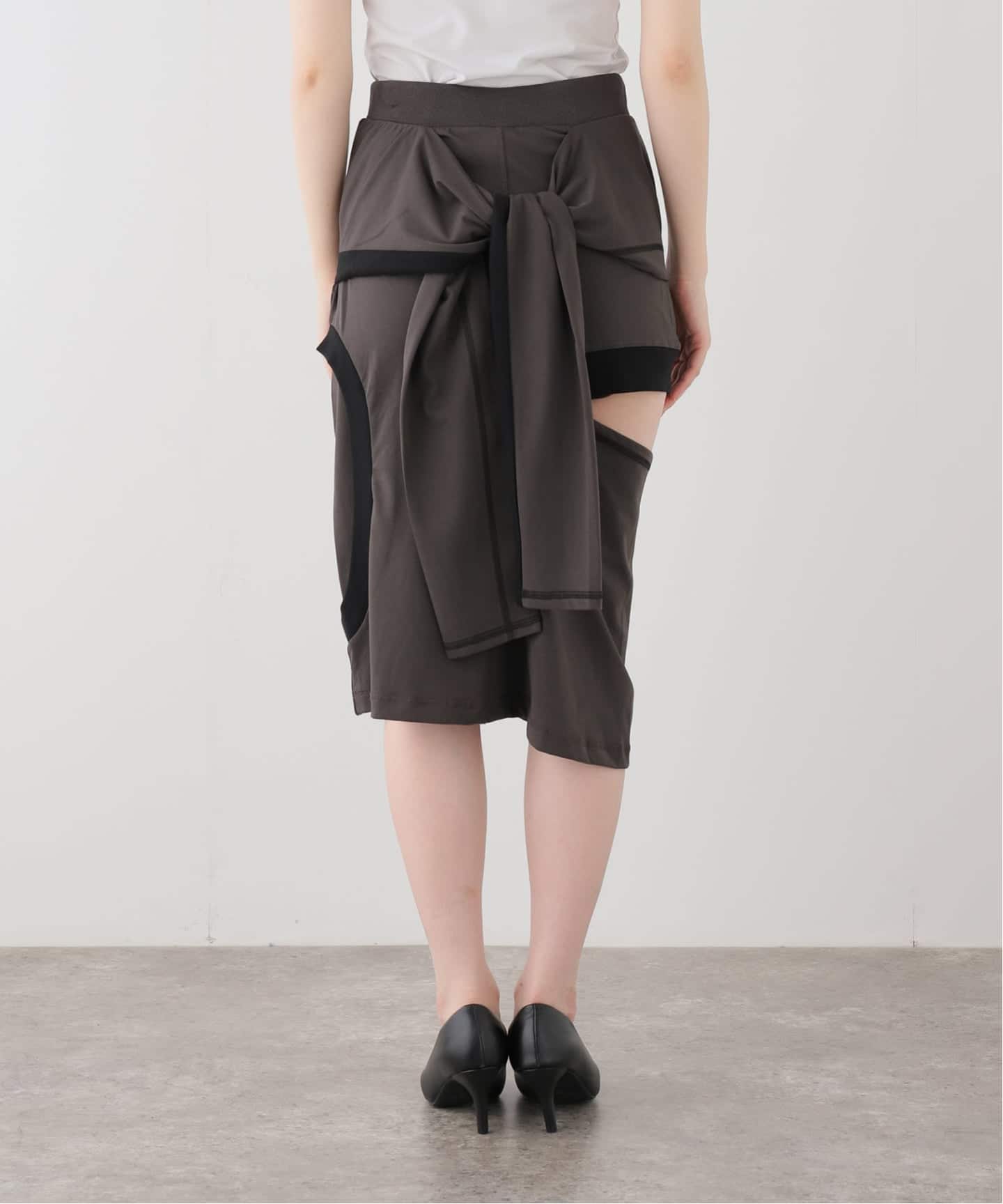 open yy 今季の巻きスカート OPEN YY / オープンワイワイ】 COLOR BLOCK PANEL CUTOUT SKIRT（ひざ