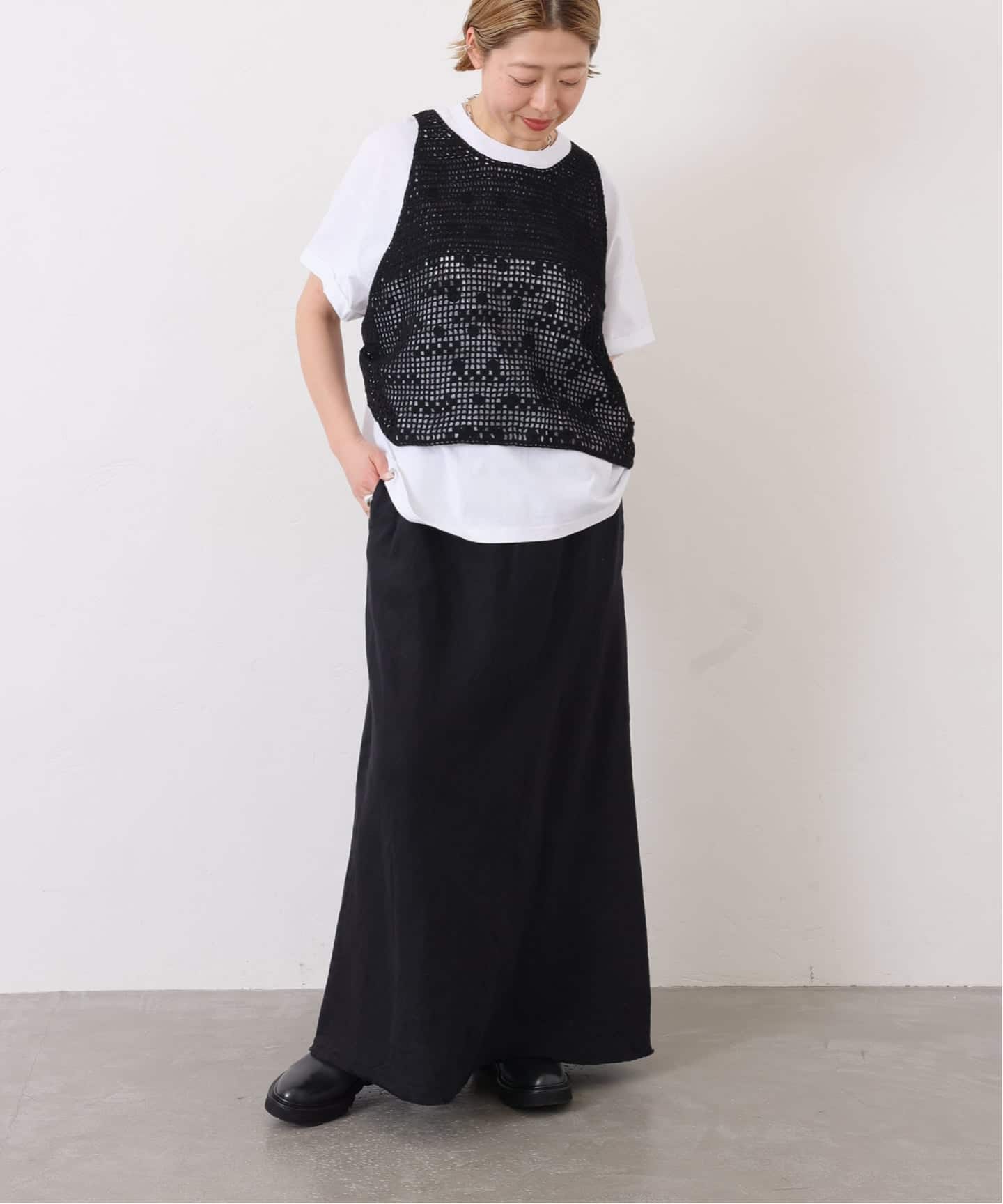 予約》フレンチリネンツイルスカート（ロング・マキシ丈スカート