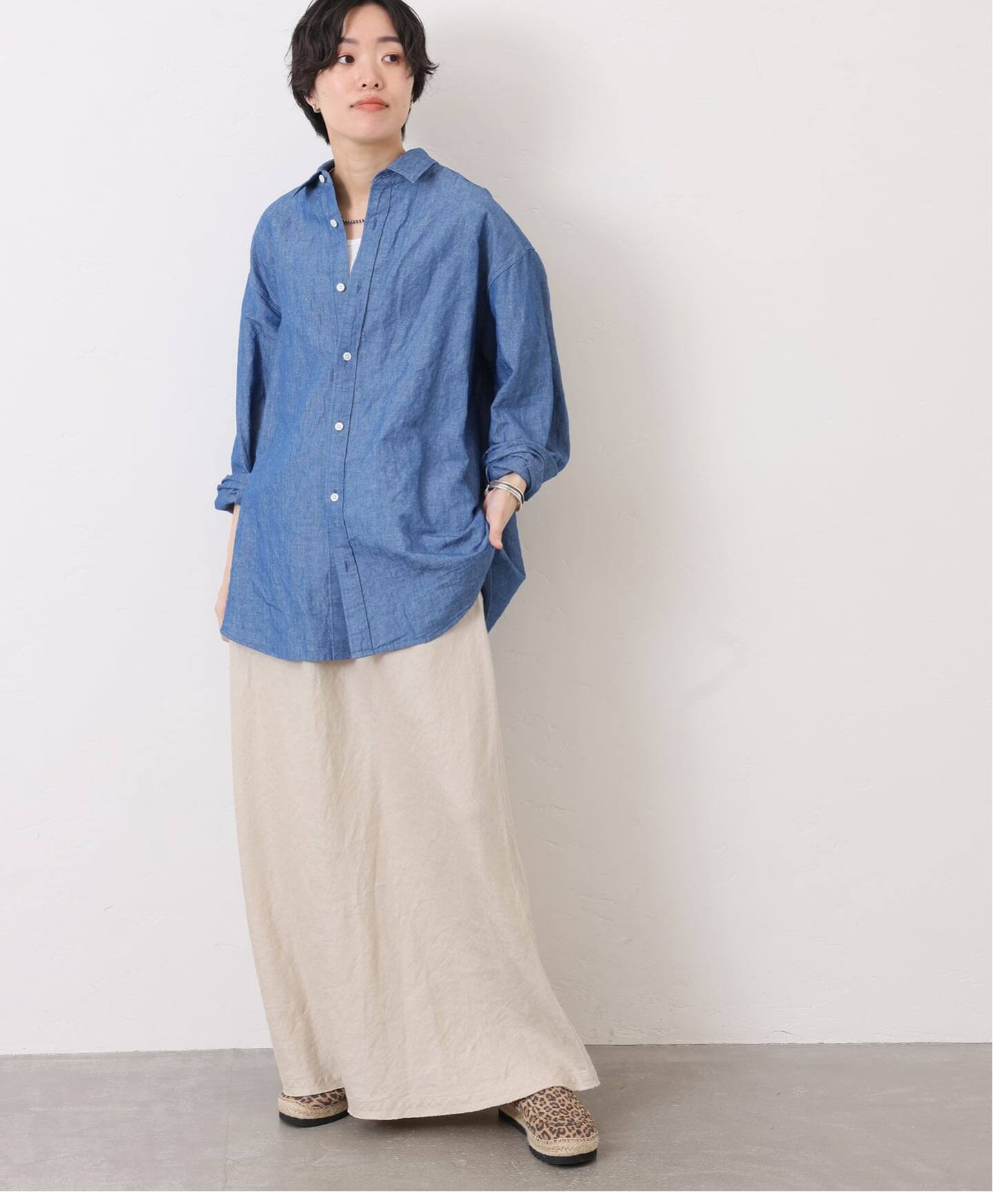 フレンチリネンツイルスカート（ロング・マキシ丈スカート）｜journal