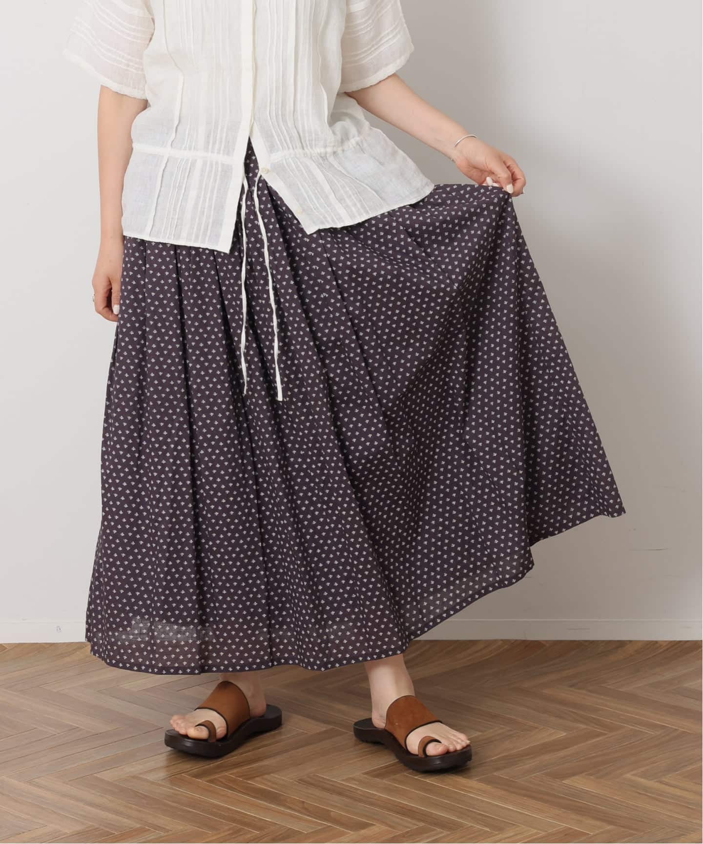 未使用/SOIL/FLOWER PRINT GATHERED SKIRT SOIL 】FLOWER PRINT GATHERED SKIRT（その他スカート）｜journal