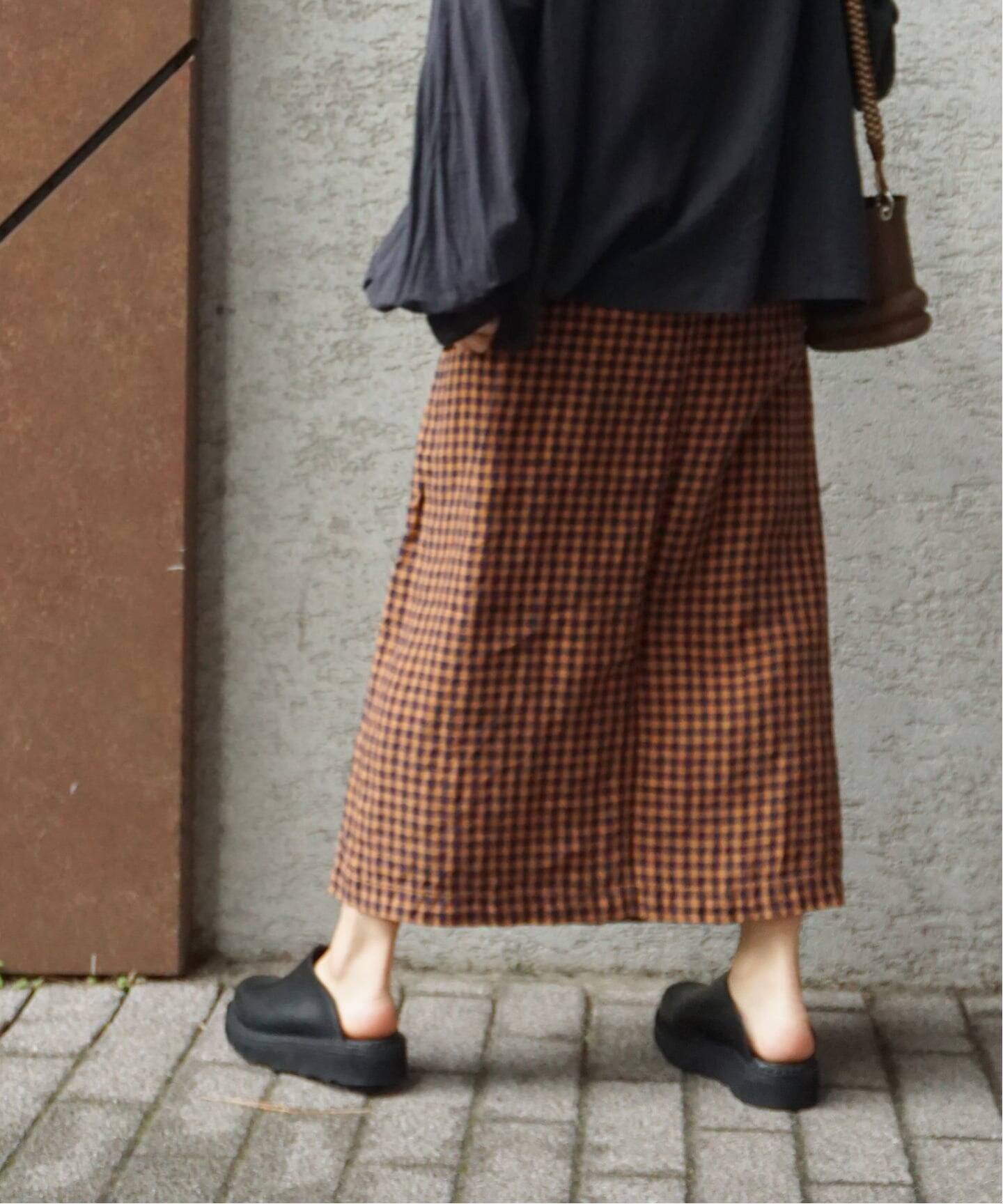 HTS】 LINEN CHECK EASY SKIRT（その他スカート）｜journal standard