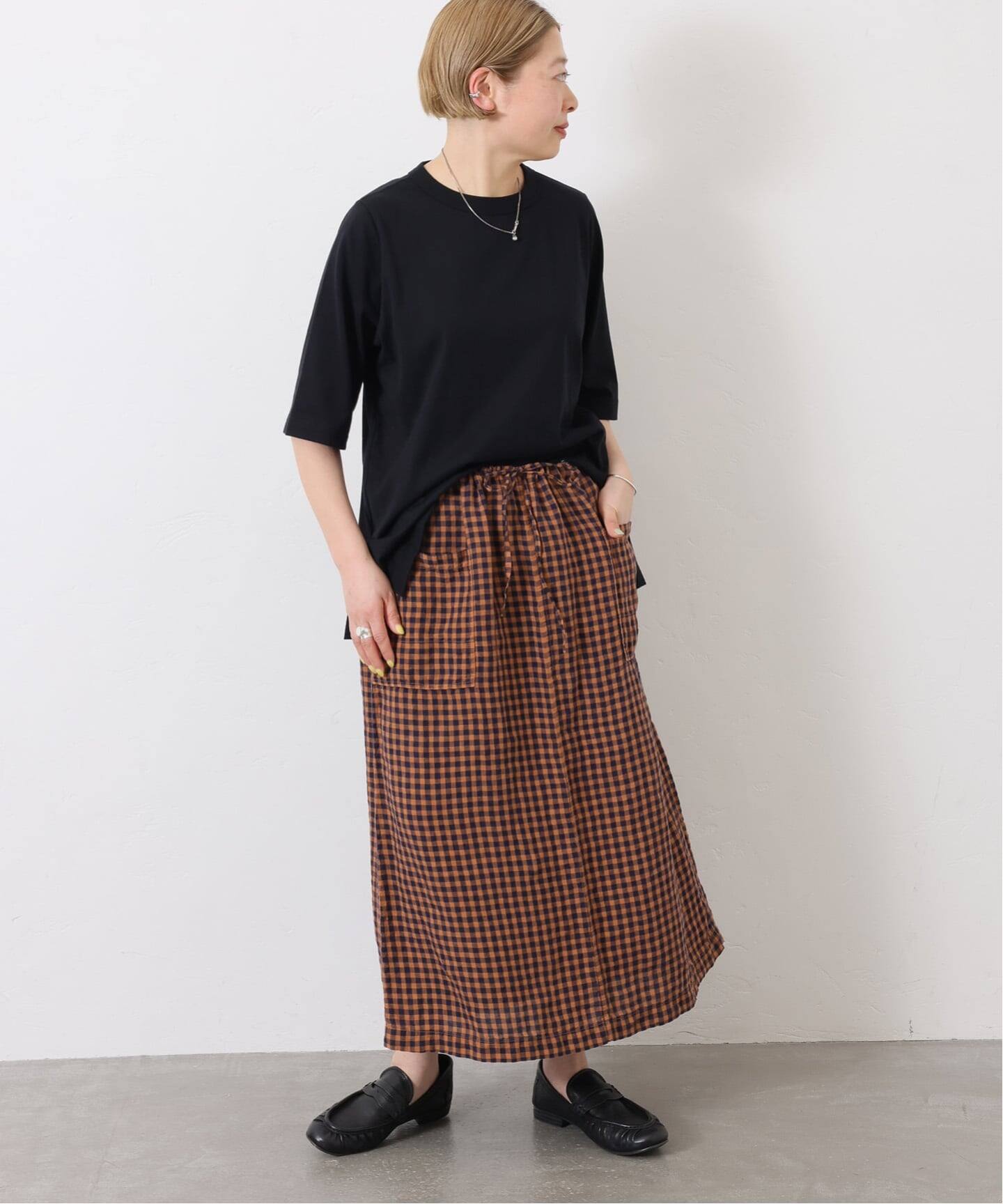 journalstandard luxe HTS コットンリネンイージースカート HTS】 LINEN CHECK EASY SKIRT（その他スカート）｜journal standard