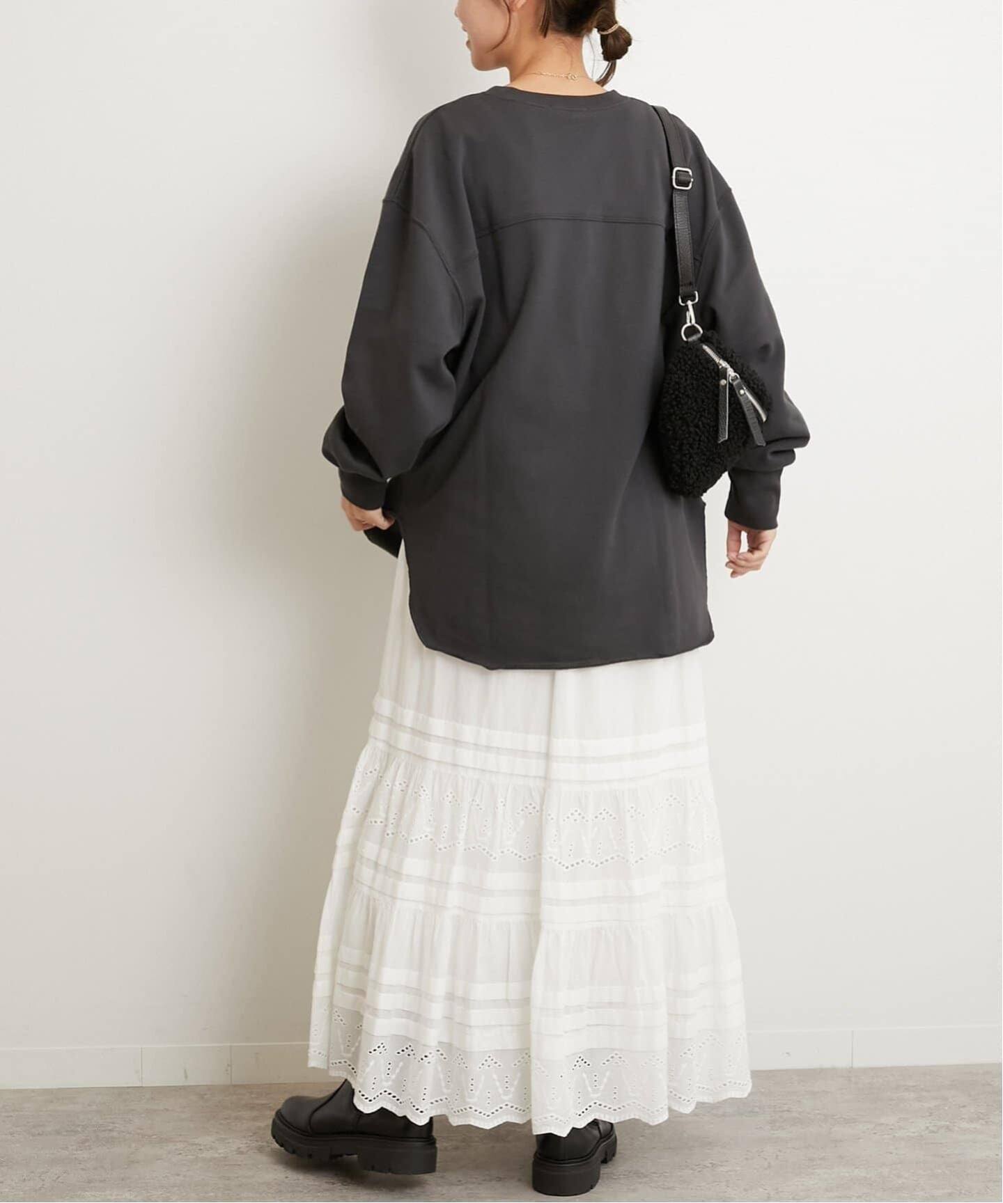 WEB限定追加2》コットンボイルタック刺繍ロングスカート（ロング