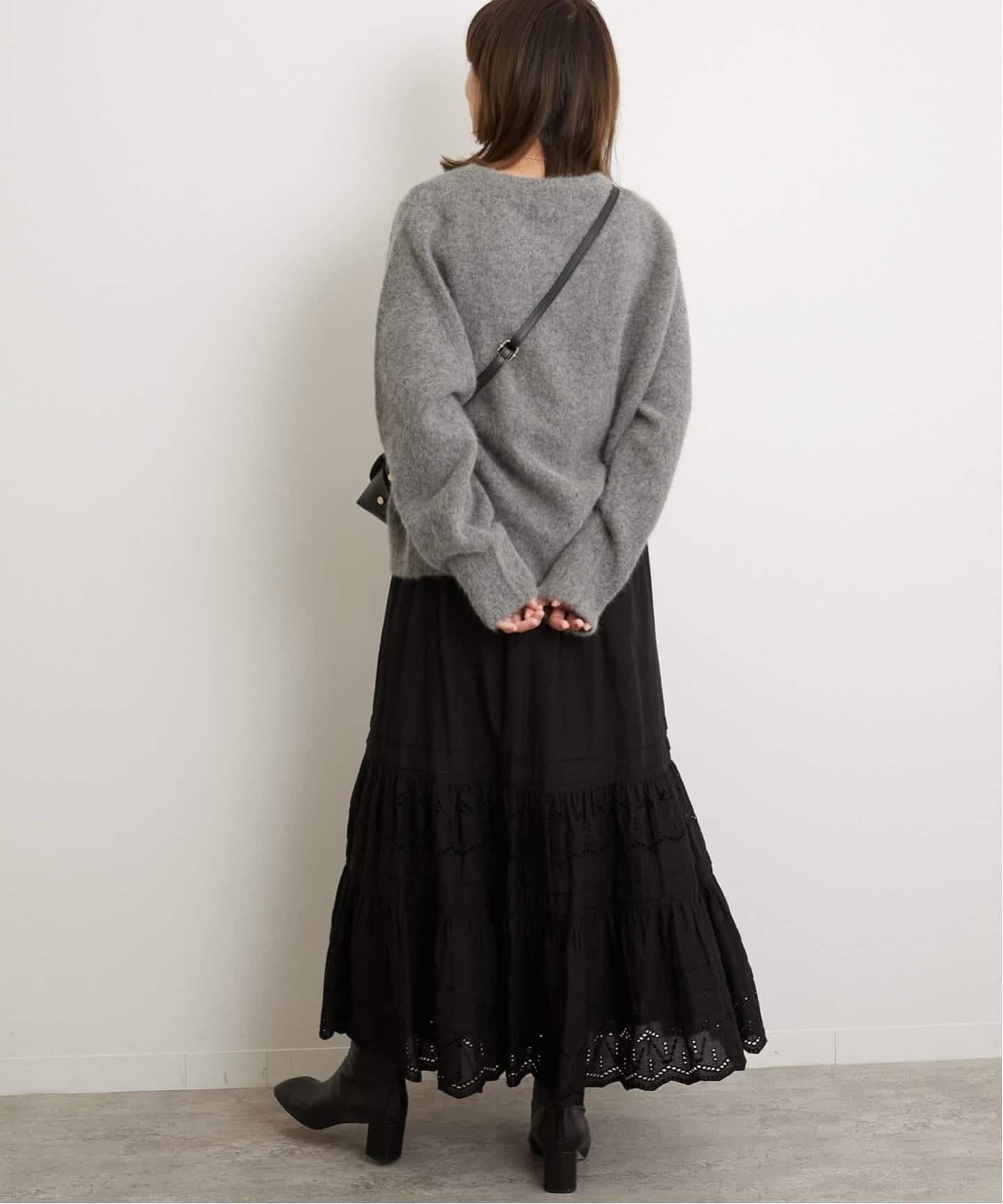 WEB限定追加3》コットンボイルタック刺繍ロングスカート（ロング