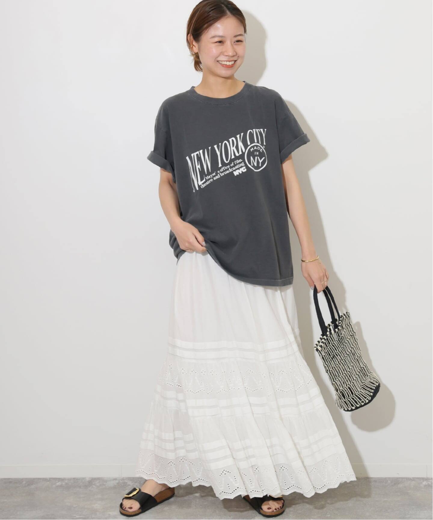 WEB限定追加3》コットンボイルタック刺繍ロングスカート（ロング