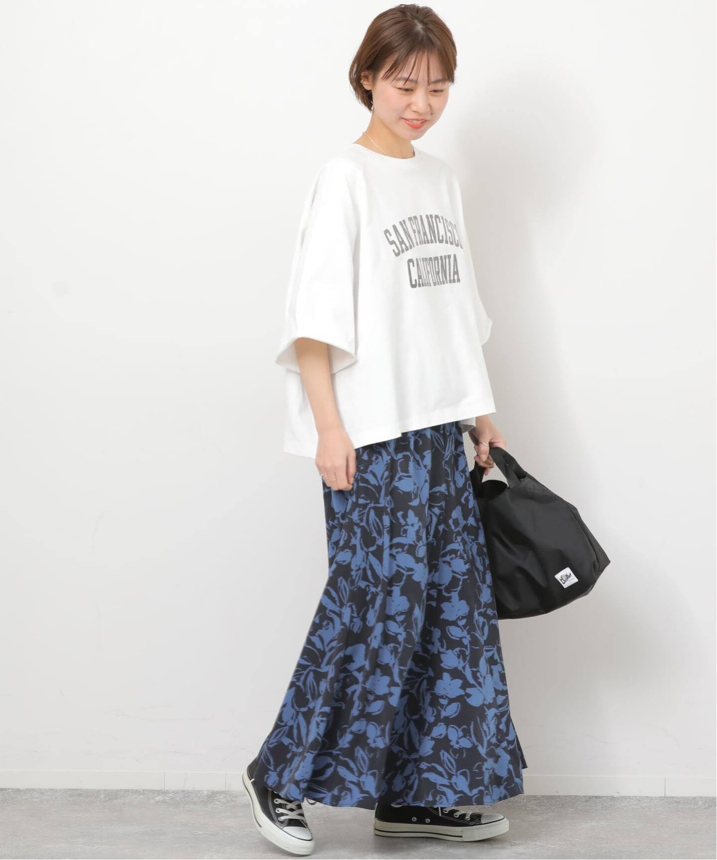 JOURNAL STANDARD relume バイカラーリーフプリントスカート バイカラーリーフプリントスカート（ロング・マキシ丈スカート