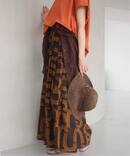 《予約》［26SS新作］モダンアフリカンプリントギャザースカート