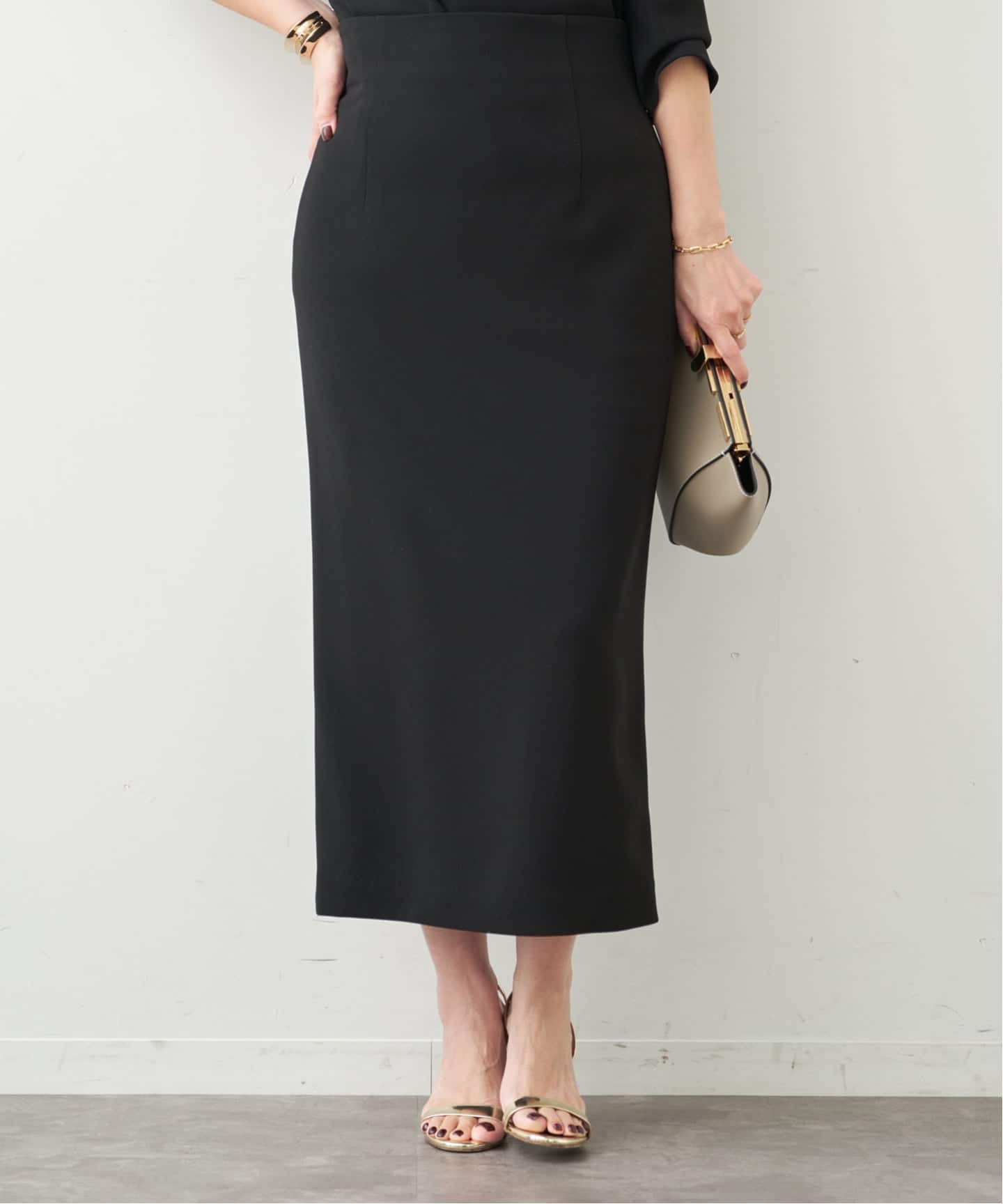 トリアセジョーゼット ハイウエスト スカート（ロング・マキシ丈