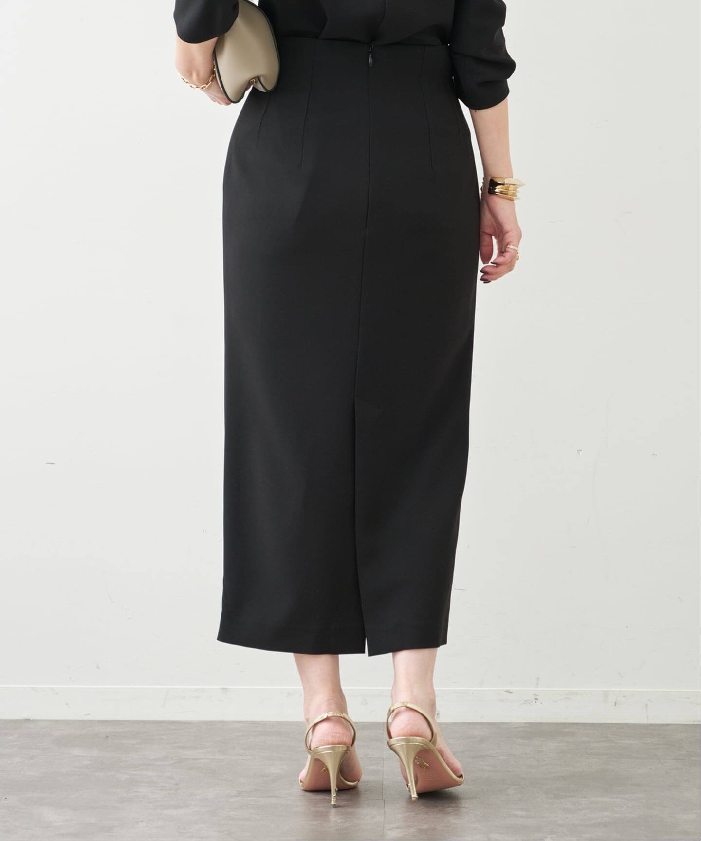 トリアセジョーゼット ハイウエスト スカート（ロング・マキシ丈