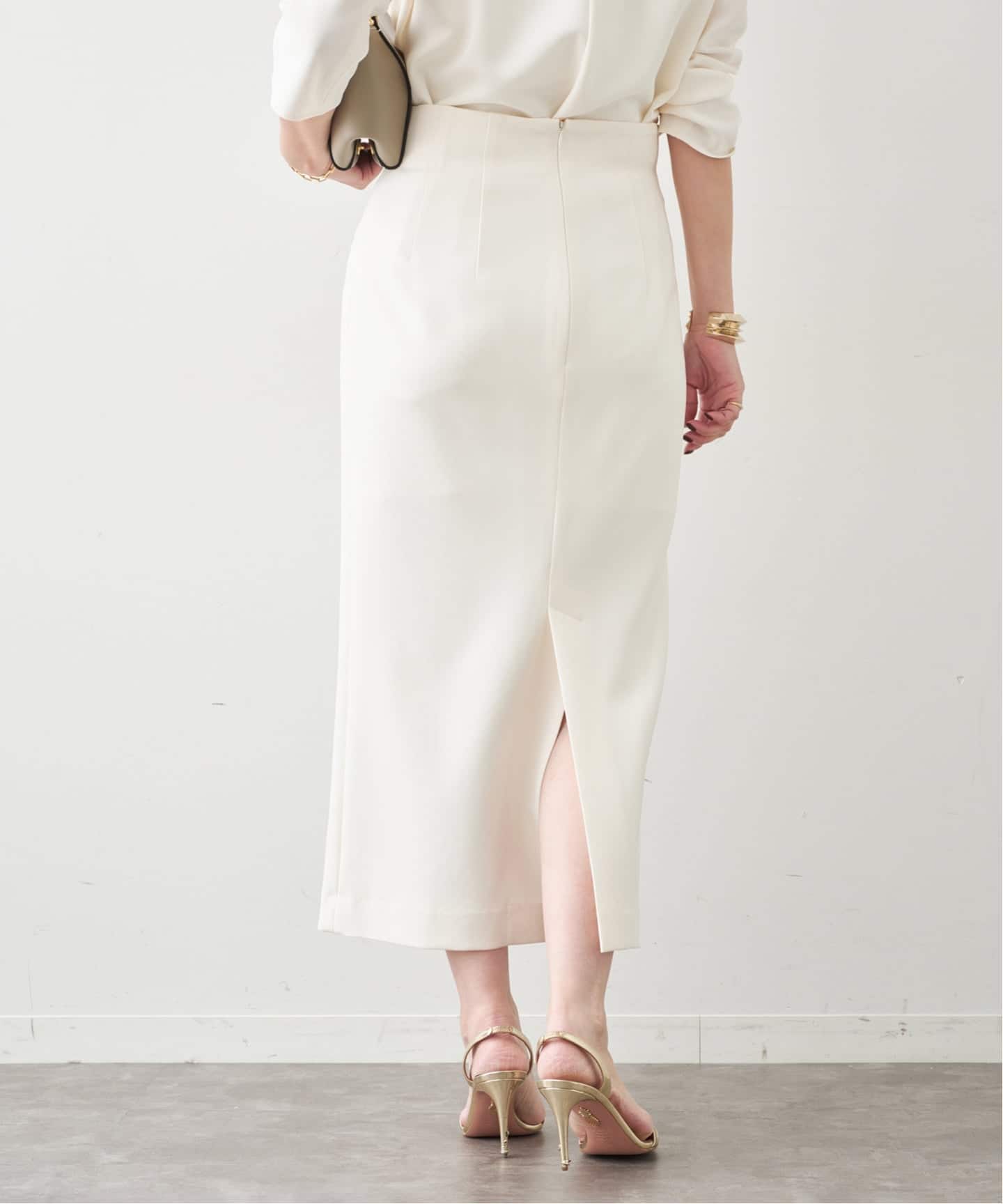 トリアセジョーゼット ハイウエスト スカート（ロング・マキシ丈