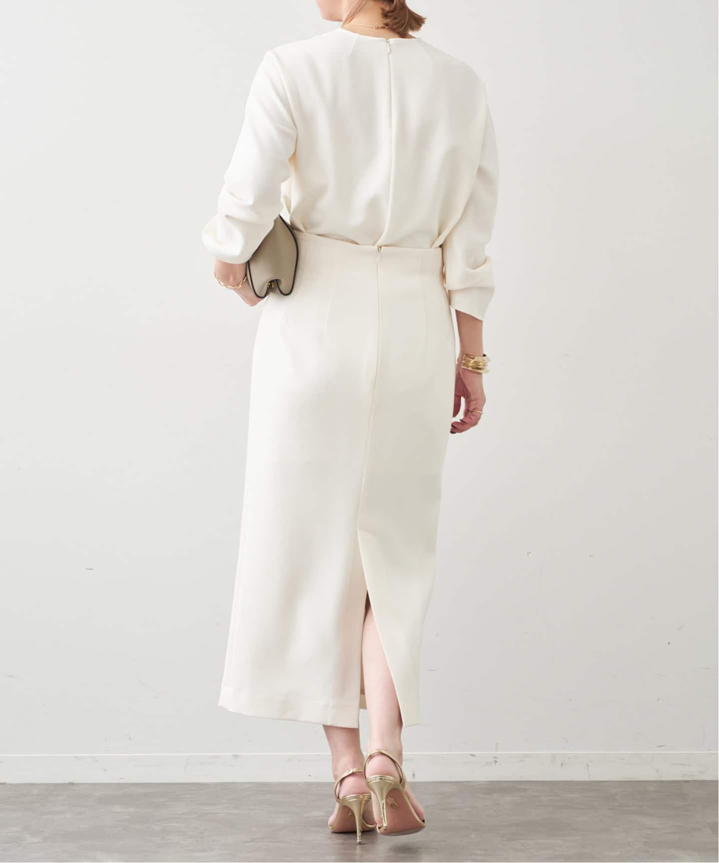 トリアセジョーゼット ハイウエスト スカート（ロング・マキシ丈