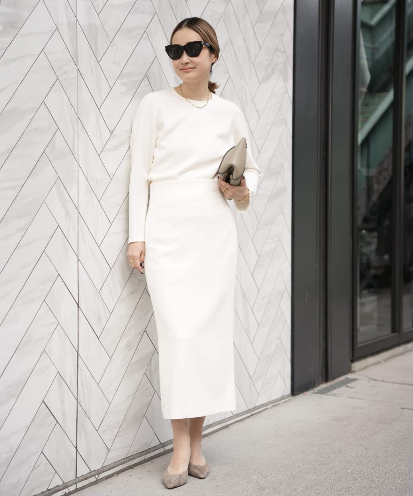 トリアセジョーゼット ハイウエスト スカート（ロング・マキシ丈