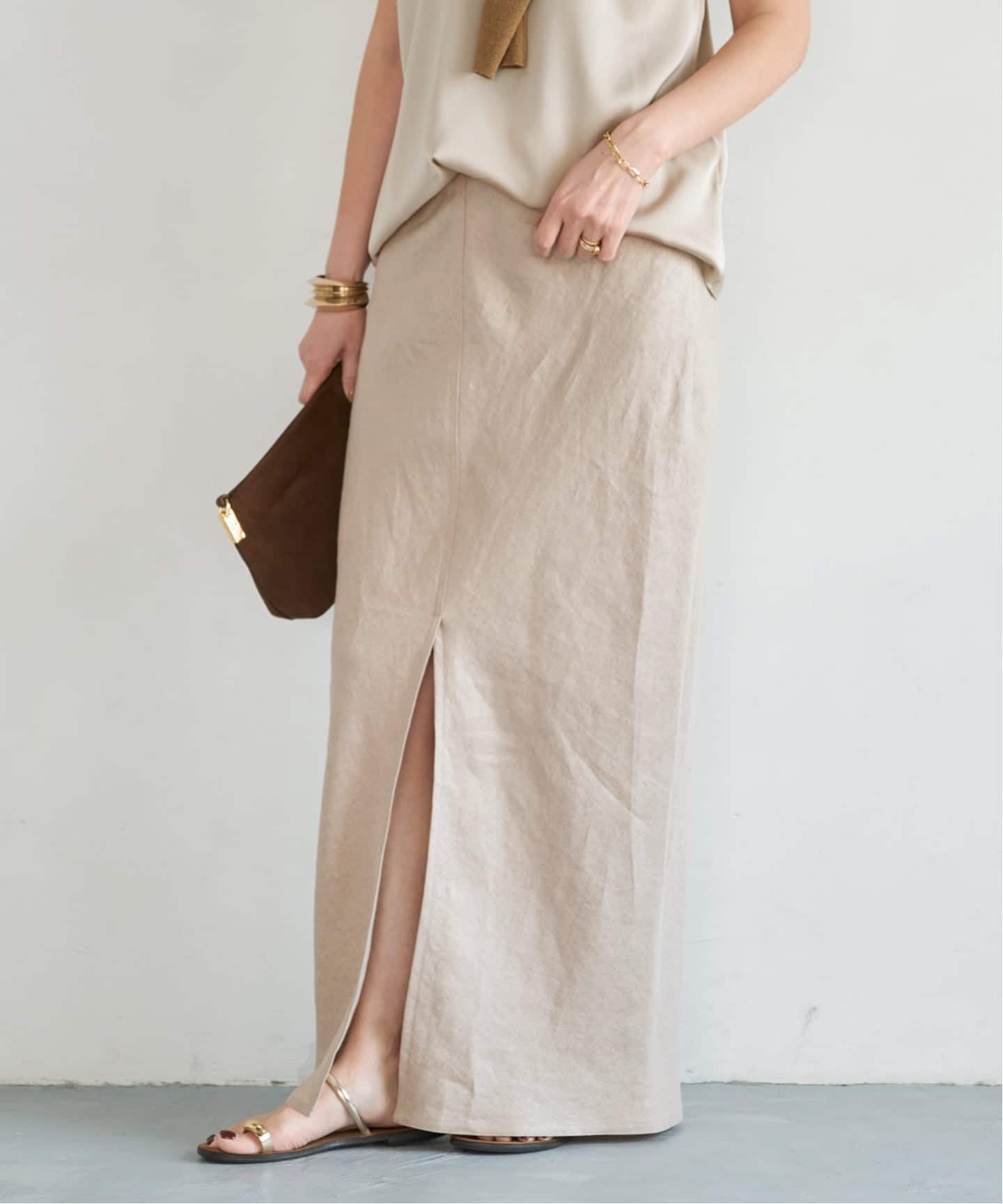 24ss Deuxieme Classe OGLINEN タイトスカート 34 OGLINEN タイトスカート（ロング・マキシ丈スカート）｜Deuxieme