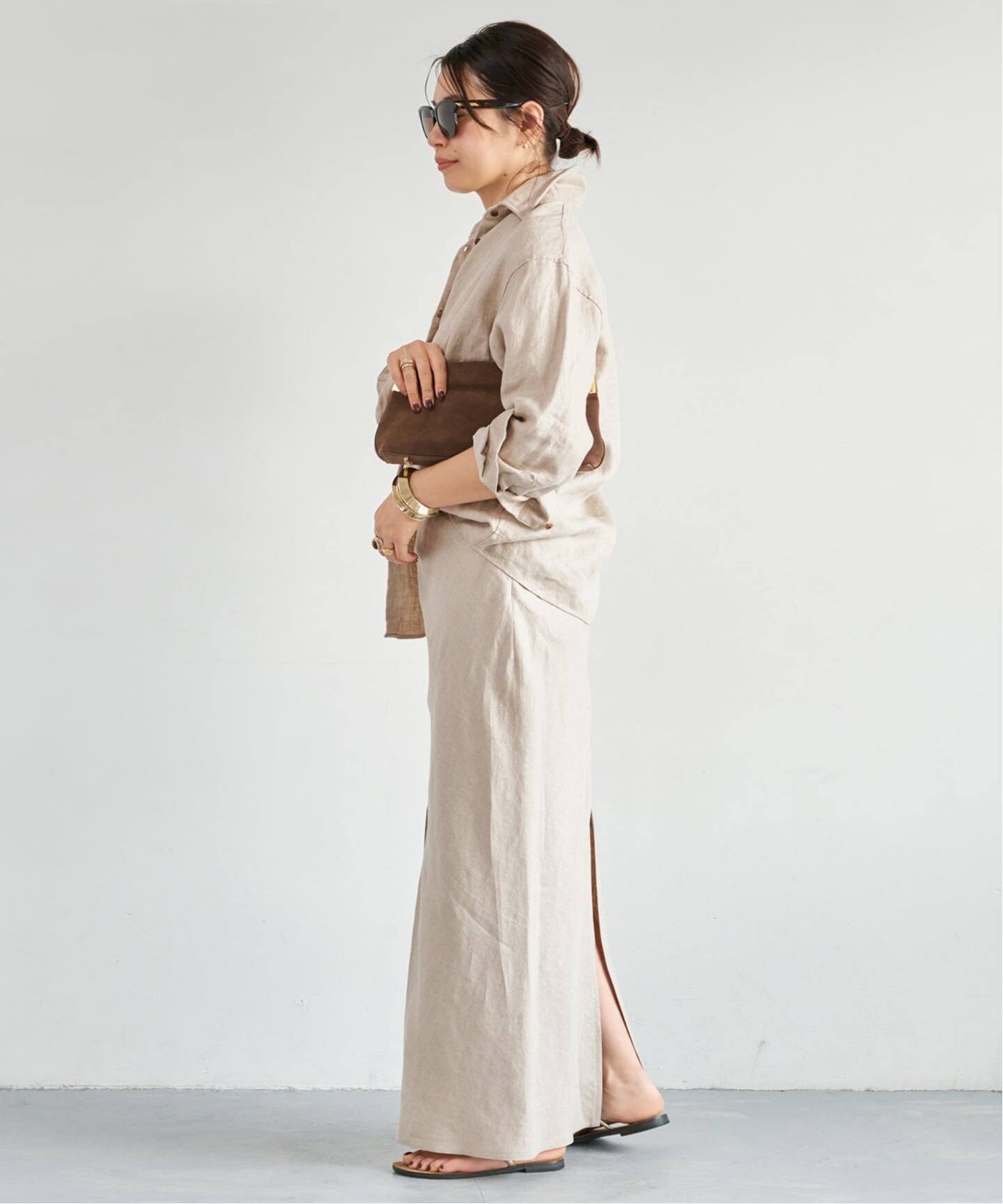 24ss Deuxieme Classe OGLINEN タイトスカート 36 OGLINEN タイトスカート（ロング・マキシ丈スカート）｜Deuxieme