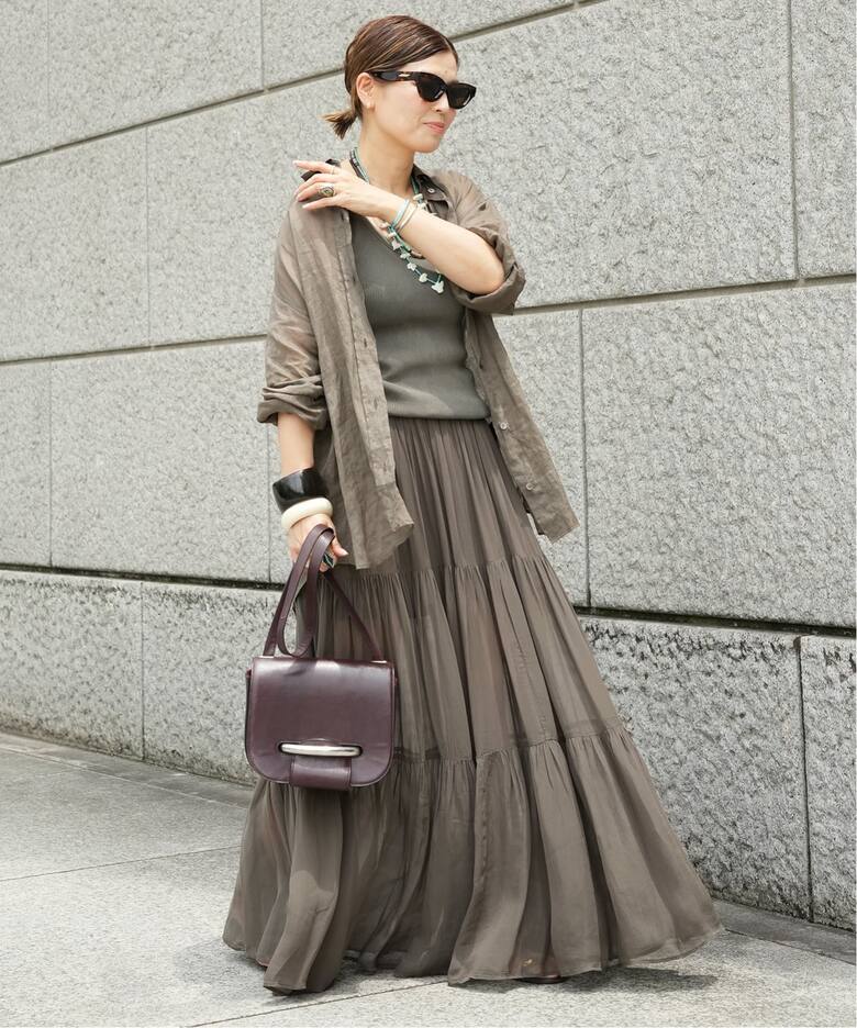 予約》*Sheer Boho スカート（ロング・マキシ丈スカート）｜Deuxieme 