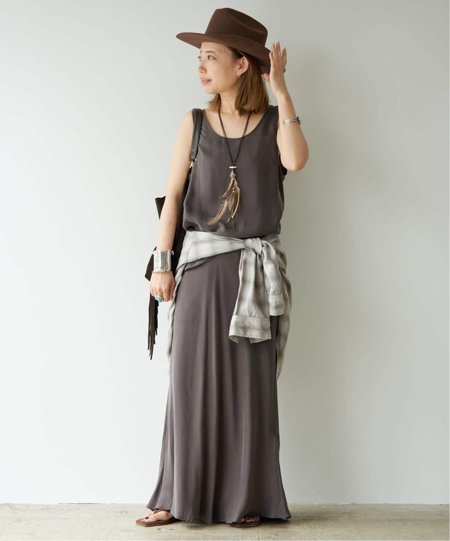 予約》*Cupro maxi スカート（その他スカート）｜Deuxieme Classe