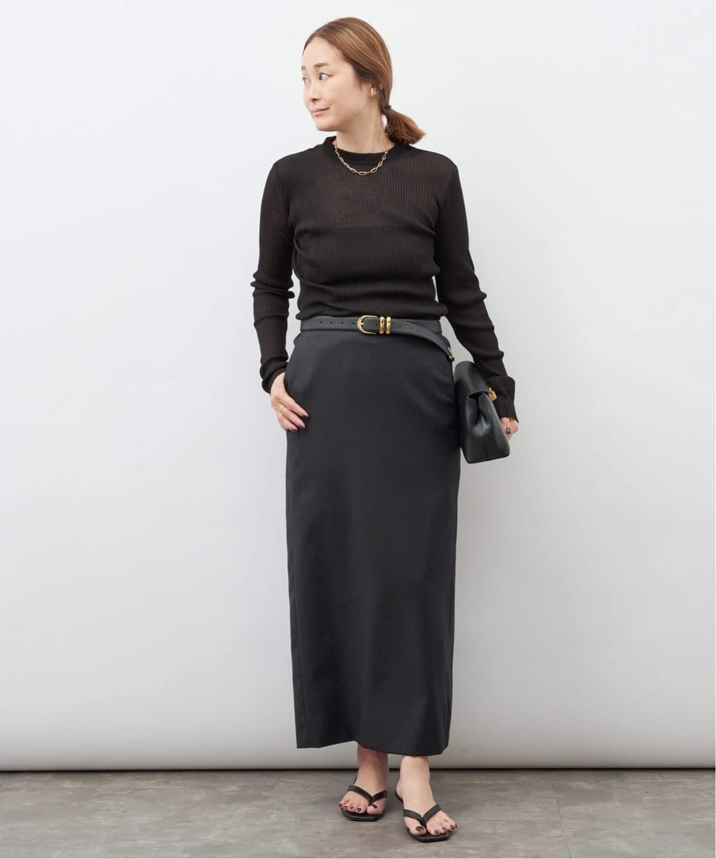 LOULOU DE SAISON/ルル デ セゾン】CARA STRAIGHT MAXI SKIR（ロング