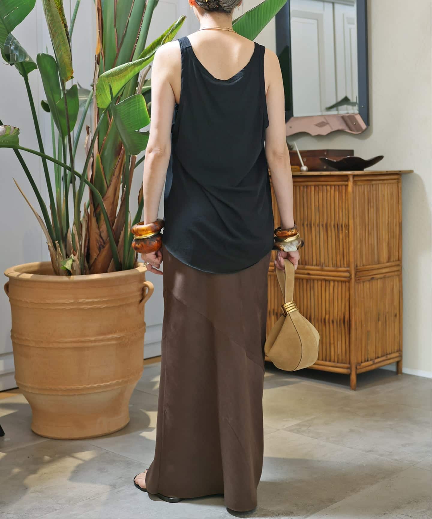 予約》【Col Pierrot/コル ピエロ】Fake suede Maxi スカート（その他