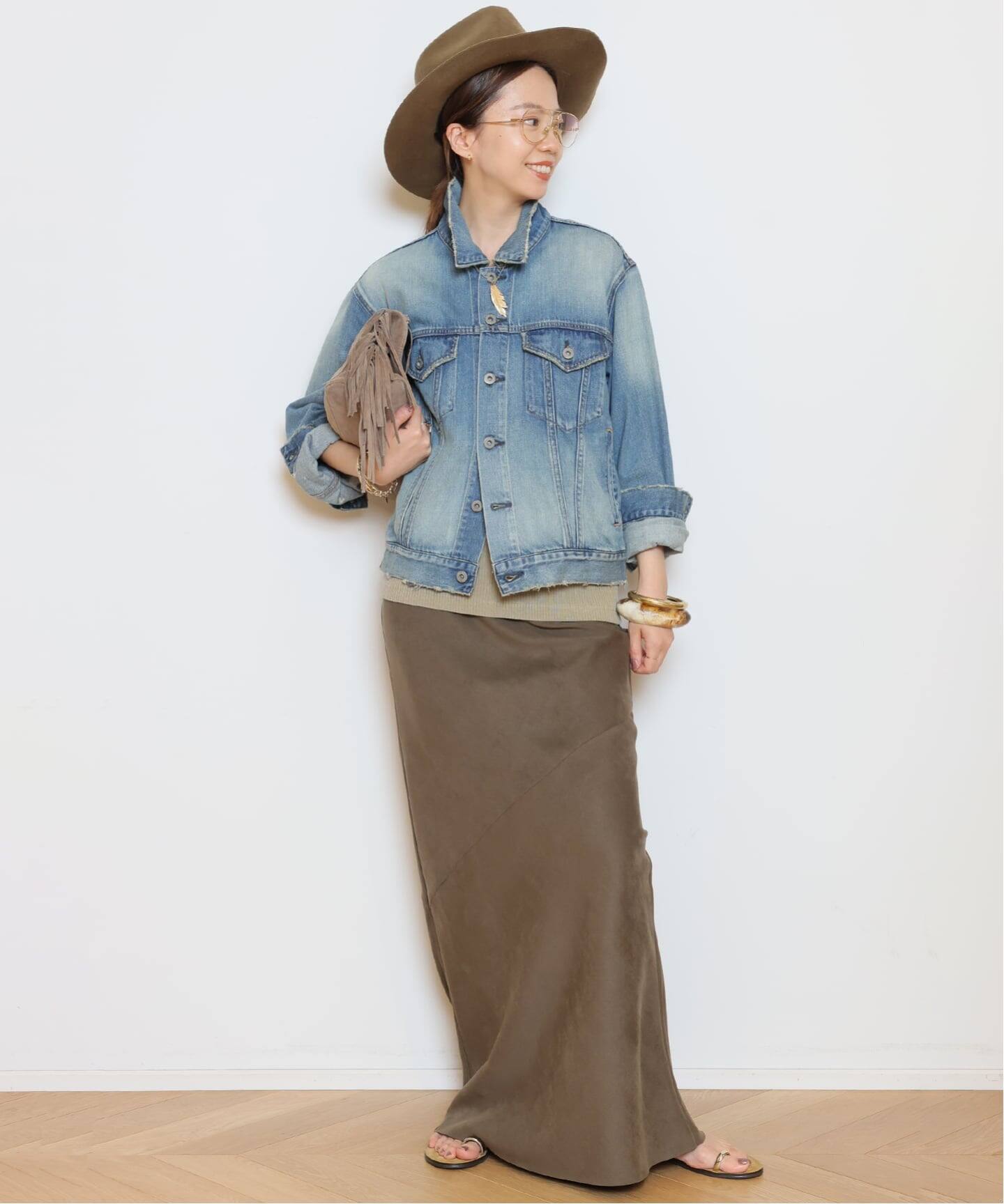 予約》【Col Pierrot/コル ピエロ】Fake suede Maxi スカート（その他