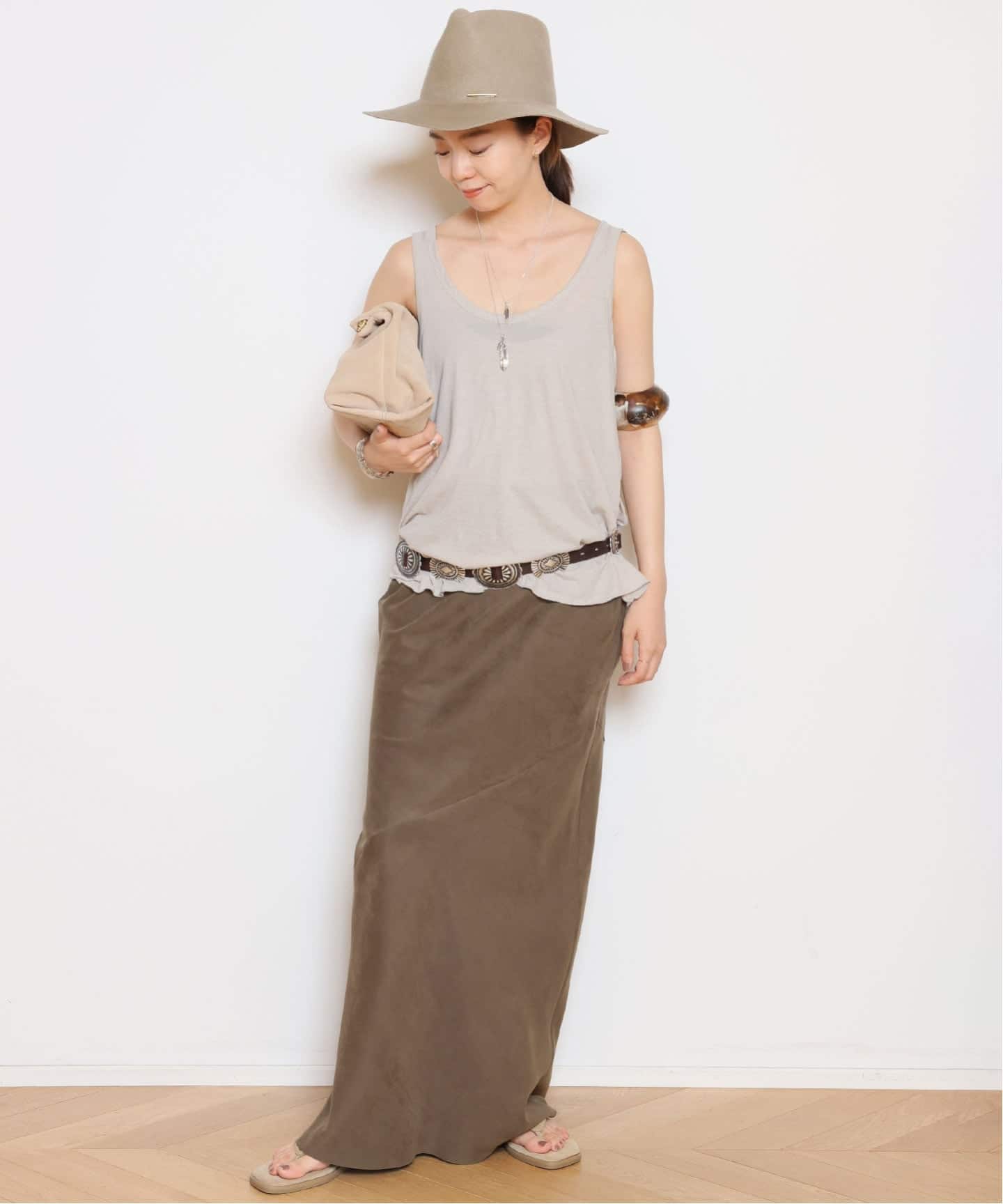 Col Pierrot/コル ピエロ】Fake suede Maxi スカート（その他スカート