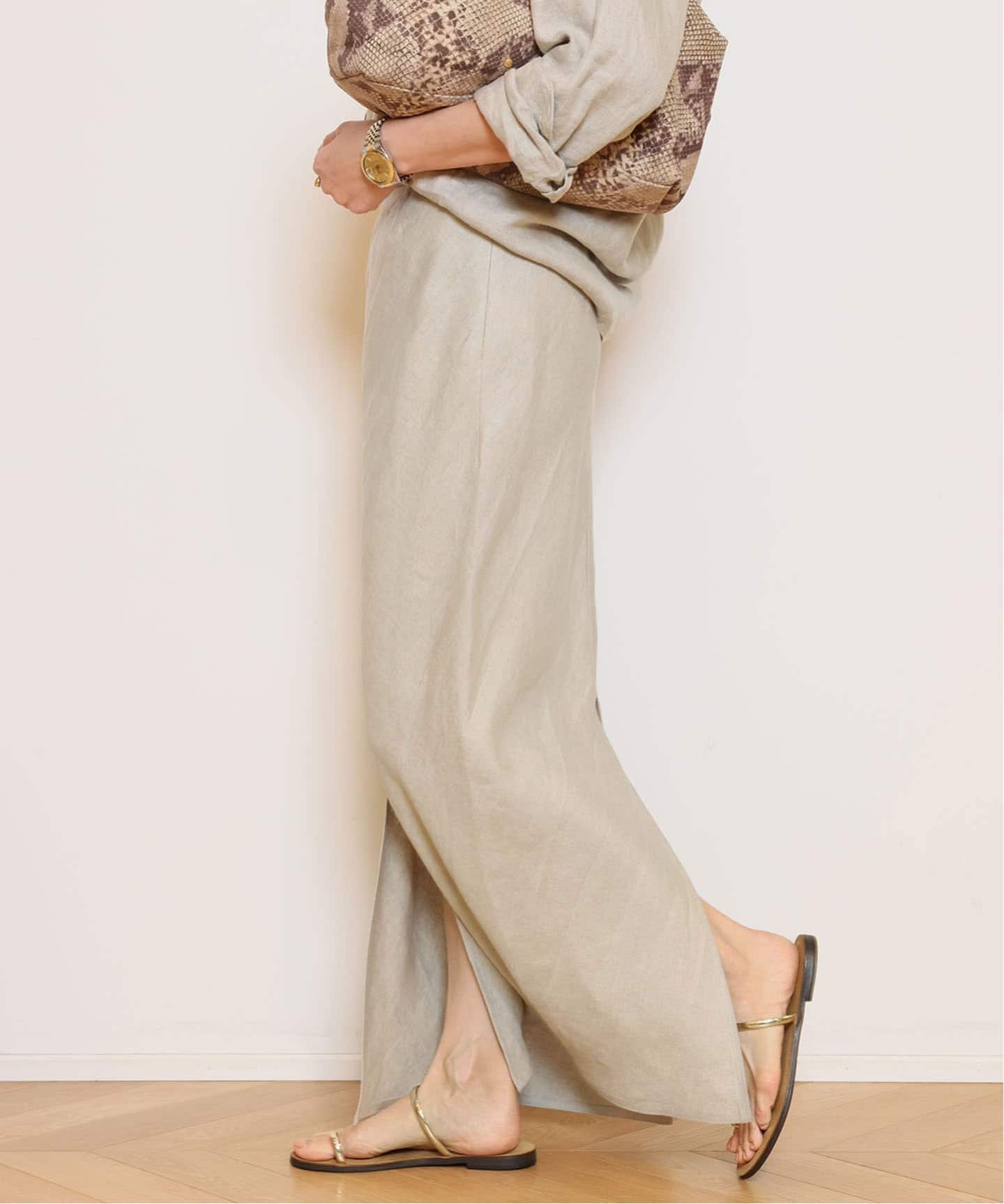 美品 24ss ミューズ MUSE OGLINEN タイトスカート 36 リネン OGLINEN タイトスカート（ロング・マキシ丈スカート）｜MUSE de