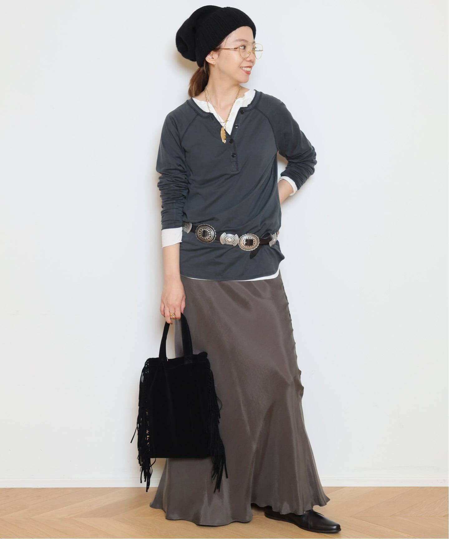 Cupro maxi スカート/ Baycrews購入 サテンスカート グレー Cupro maxi スカート（ロング・マキシ丈スカート）｜MUSE de Deuxieme