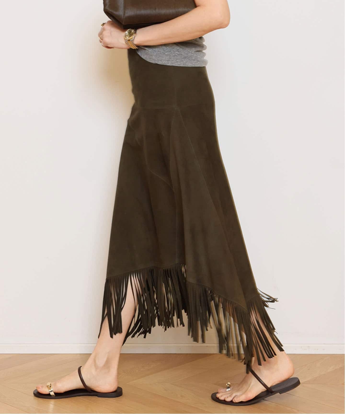 スカート Mediam Fringe Skirt FURLING by GIANNI/ファーリングバイジャンニ】SUEDE FRINGE スカート