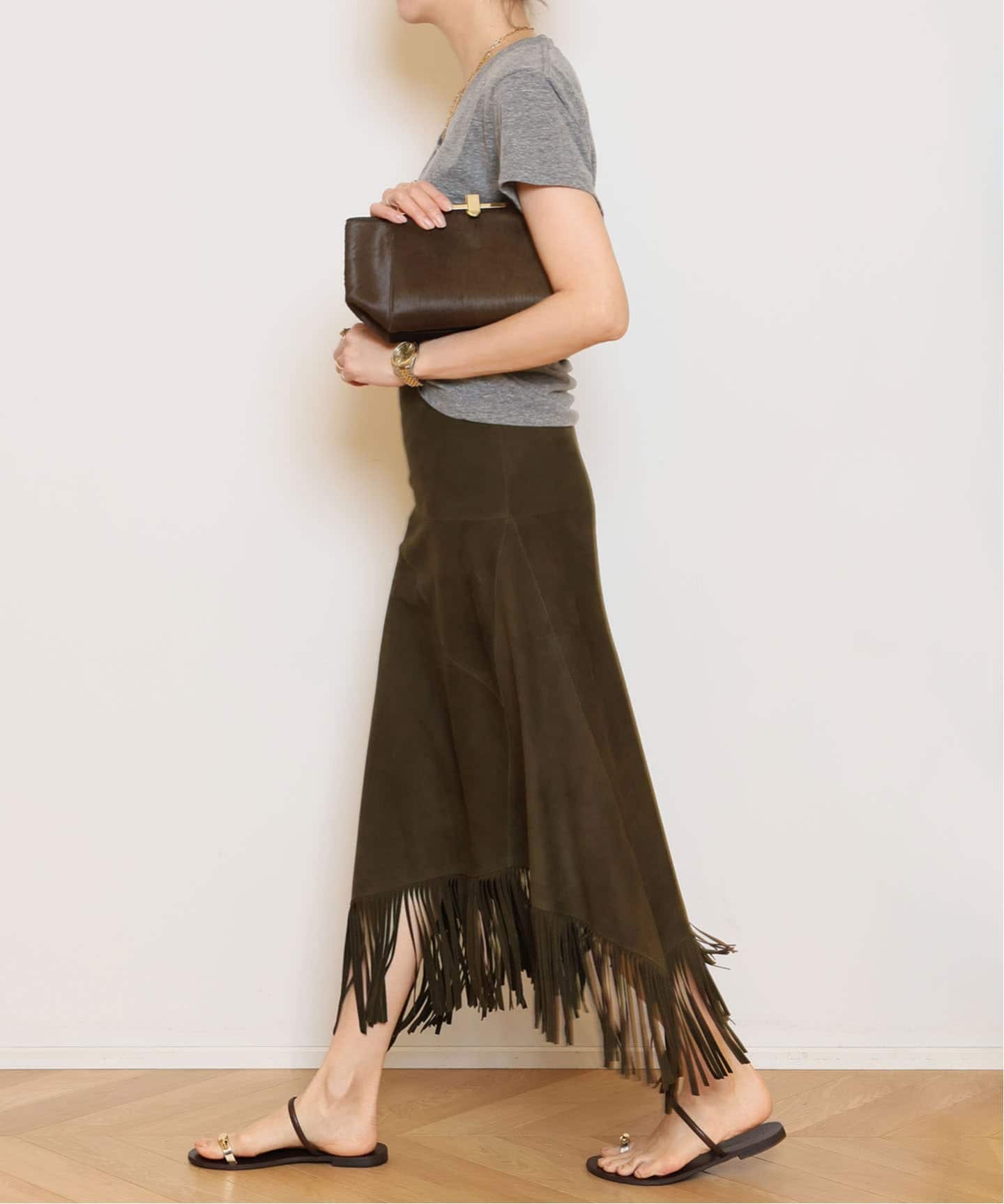 FURLING by GIANNI/ファーリングバイジャンニ】SUEDE FRINGE スカート