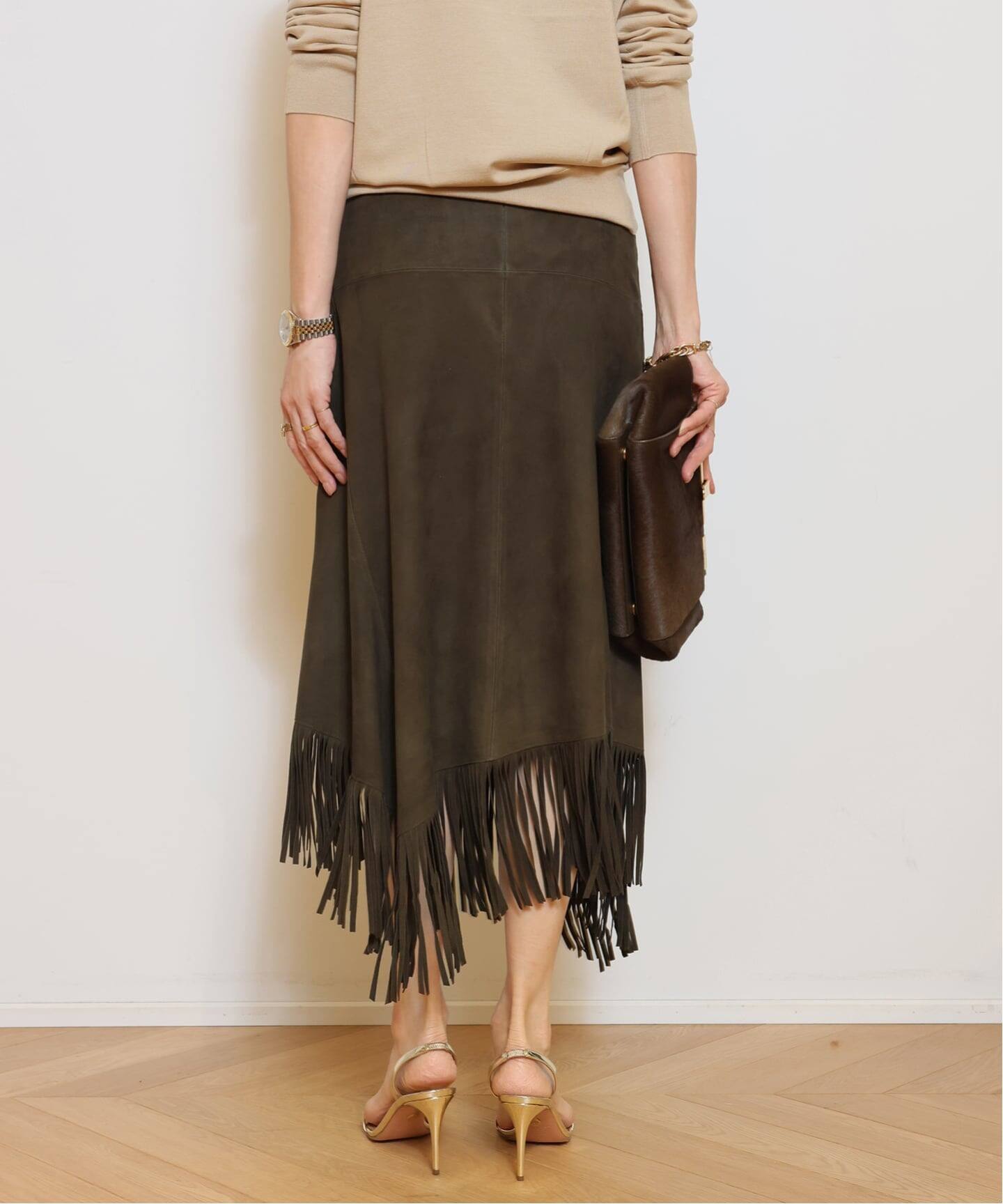 FURLING by GIANNI/ファーリングバイジャンニ】SUEDE FRINGE スカート