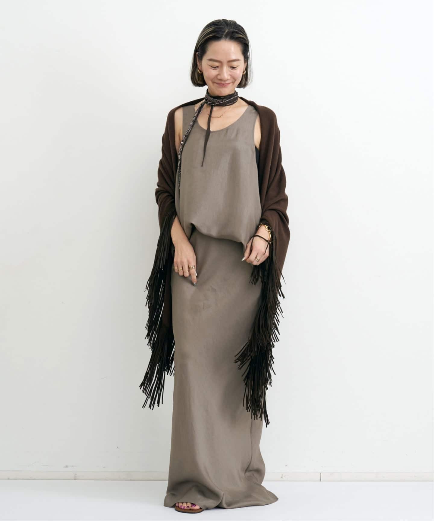 TWILL VINTAGE MAXI SKIRT（ロング・マキシ丈スカート）｜L