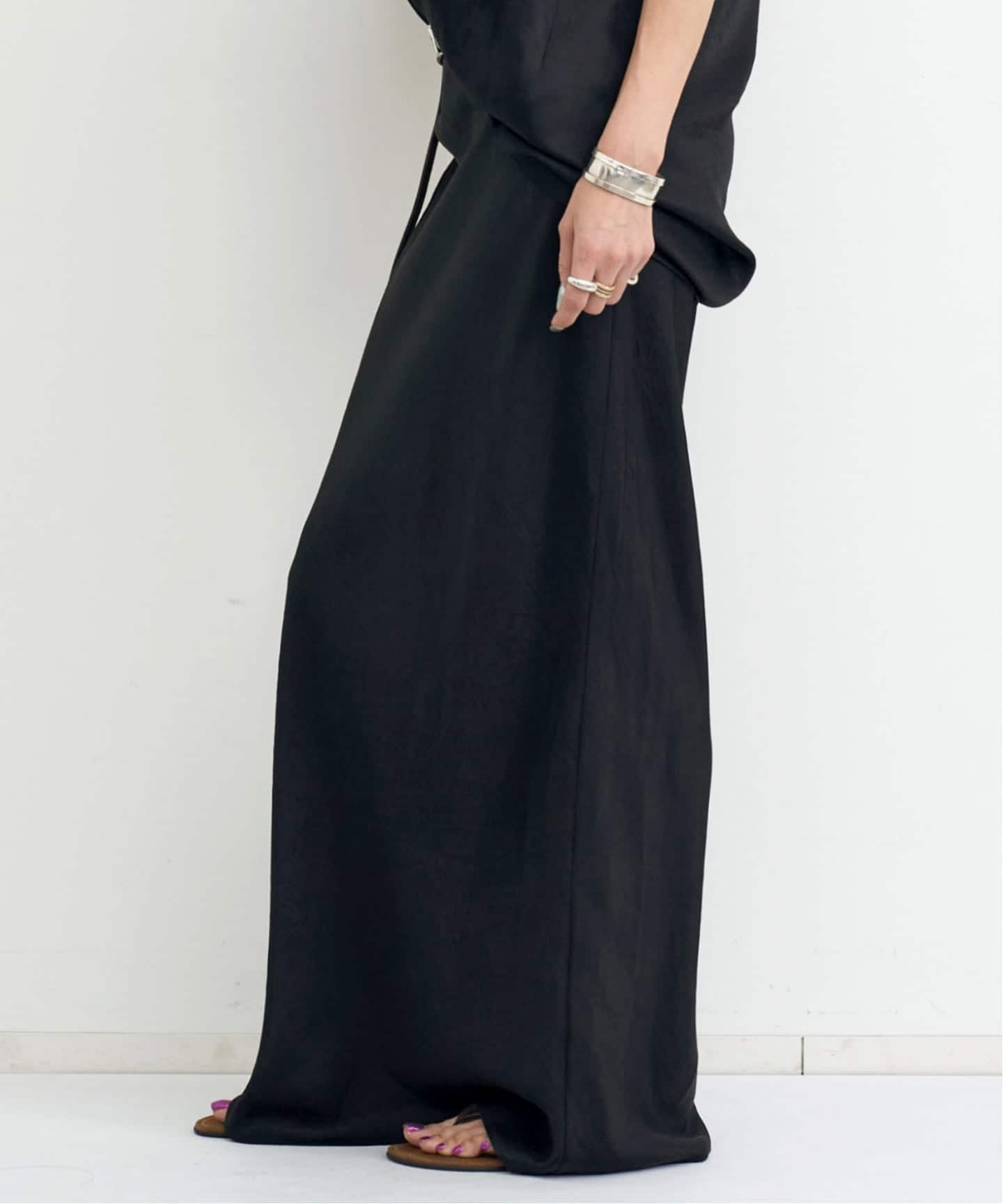TWILL VINTAGE MAXI SKIRT（ロング・マキシ丈スカート）｜L