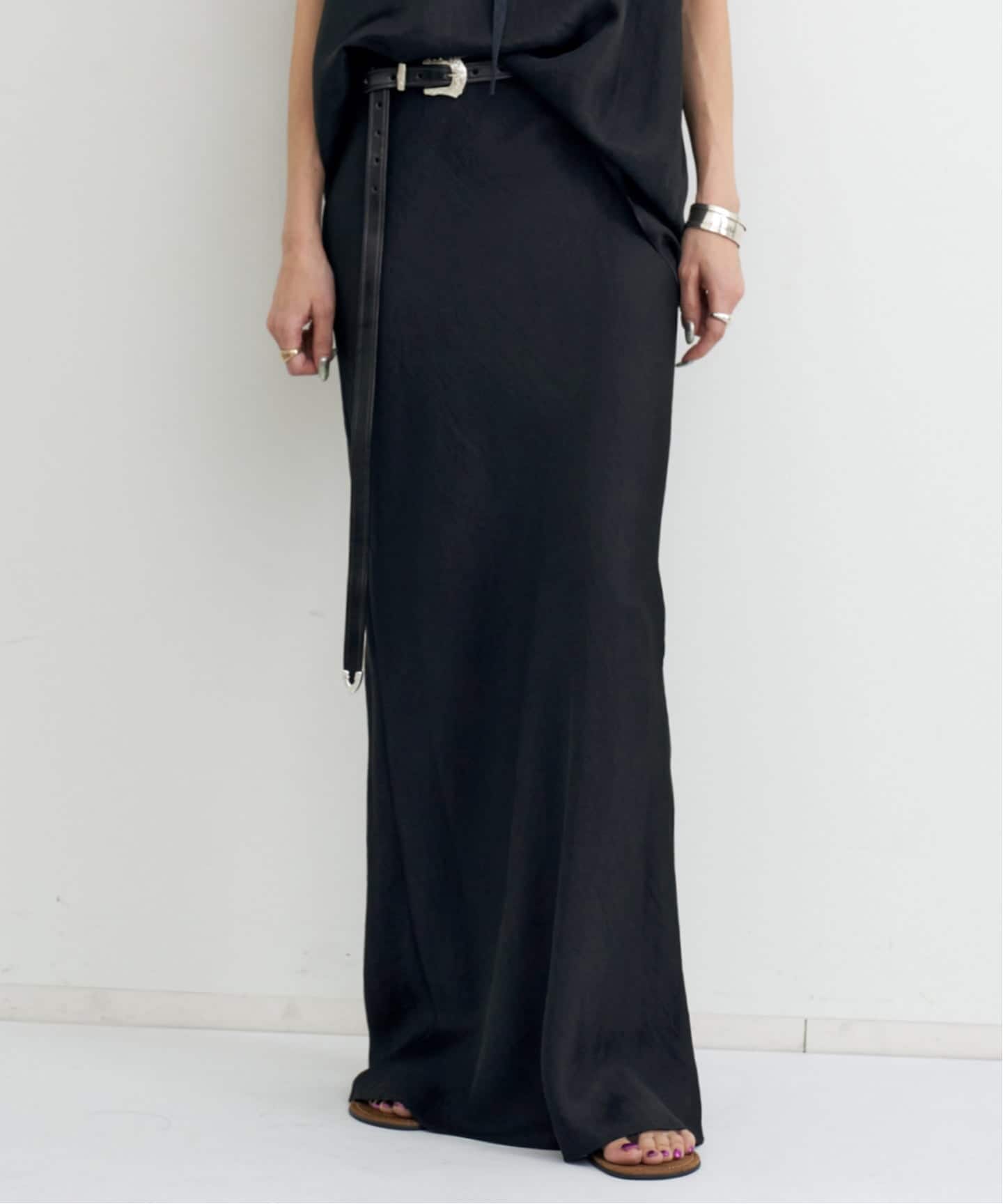 TWILL VINTAGE MAXI SKIRT（ロング・マキシ丈スカート）｜L
