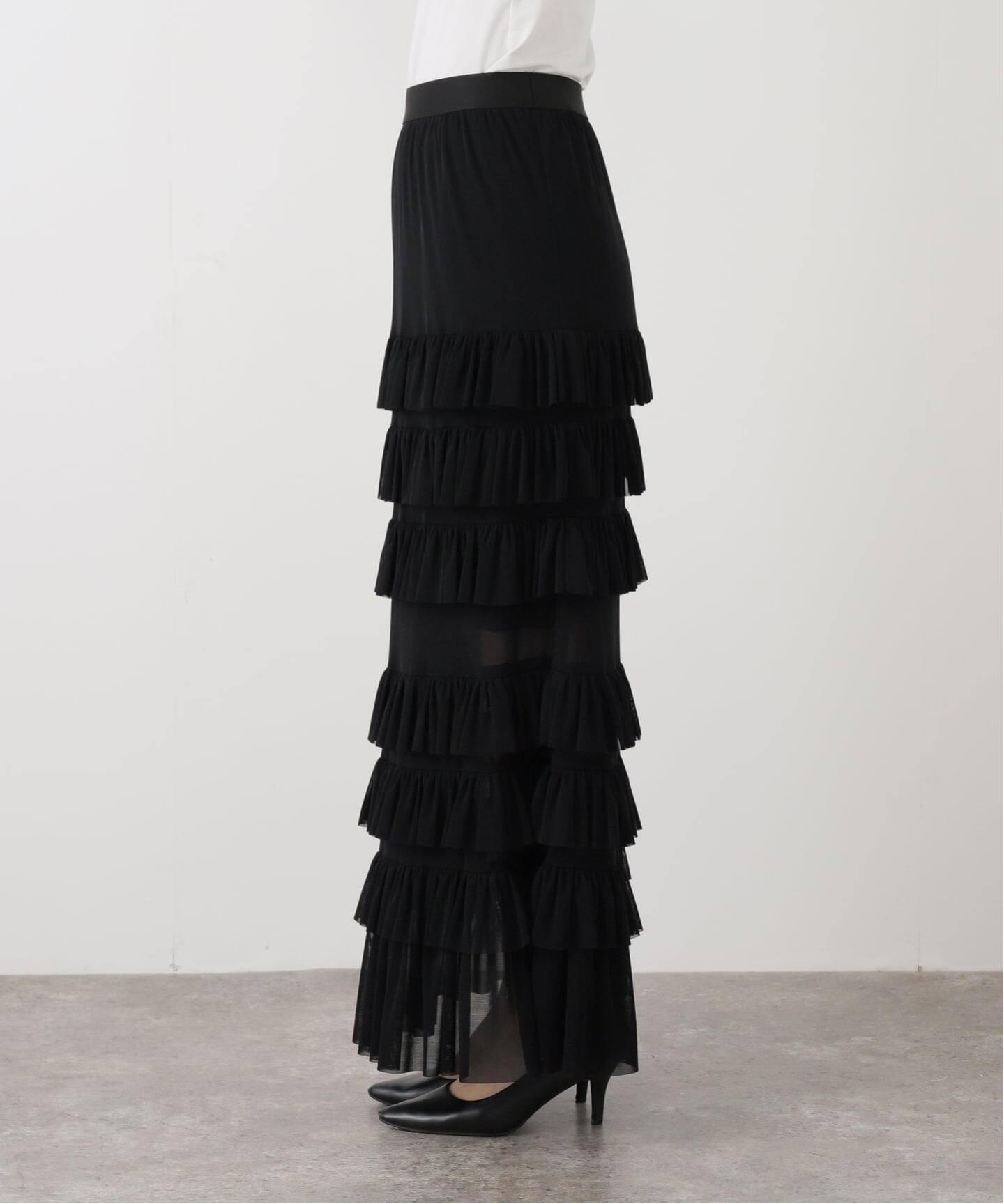 TULLE 2WAY FRILL SKIRT（ロング・マキシ丈スカート）｜L'Appartement