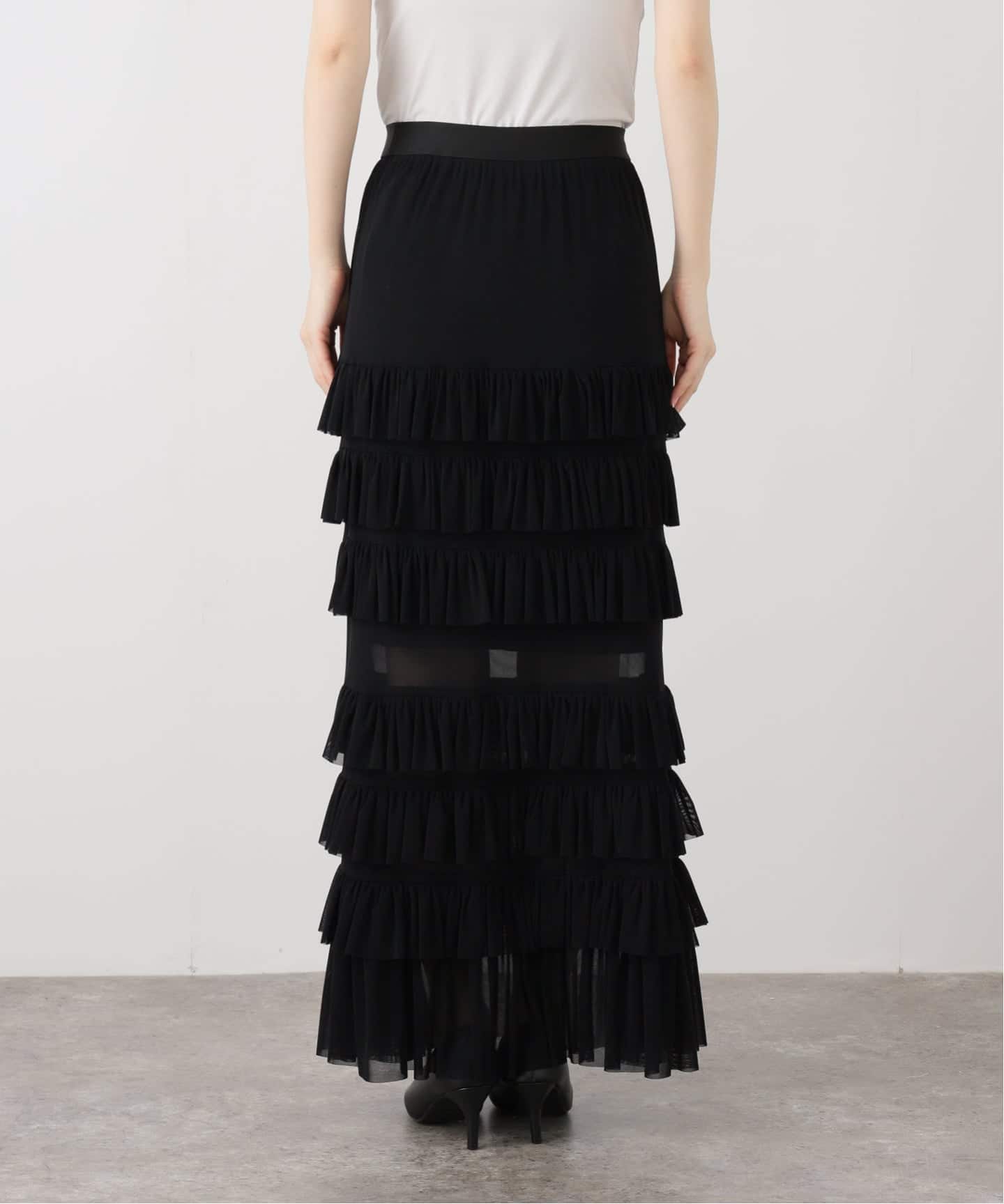 TULLE 2WAY FRILL SKIRT（ロング・マキシ丈スカート）｜L'Appartement