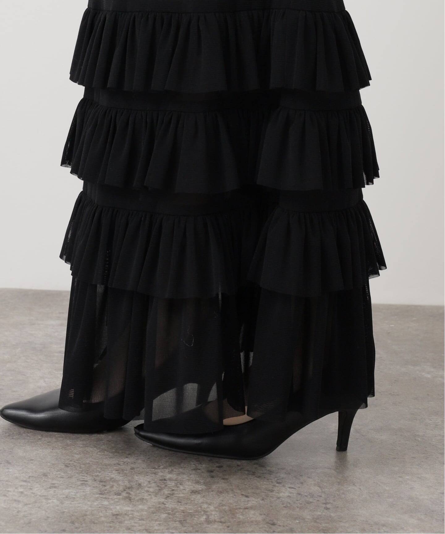 TULLE 2WAY FRILL SKIRT（ロング・マキシ丈スカート）｜L'Appartement